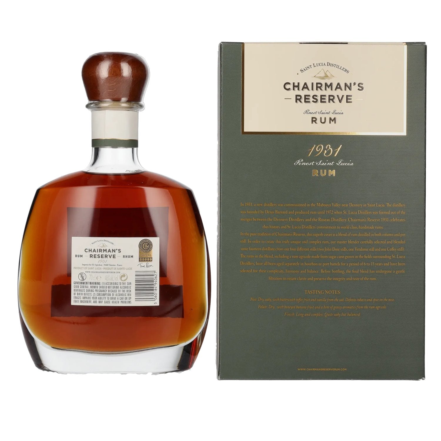 Chairman's Reserve 1931 Finest St. Lucia Rum 46% Vol. 0,7l in gift box