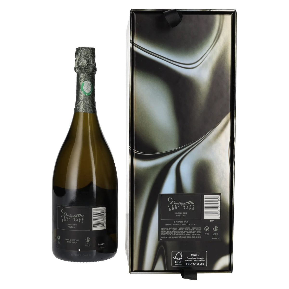 Champagne Dom Pérignon LADY GAGA Brut Millésime 2010 12,5 % vol. 0,75 l dans un coffret cadeau