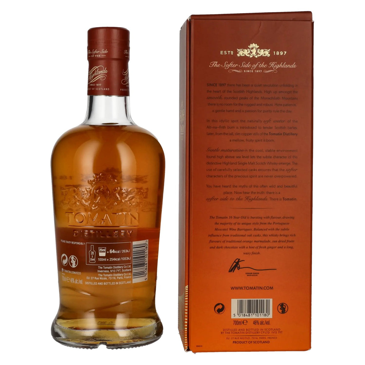 Tomatin 16 Years Old MOSCATEL WINE CASKS 46% vol. 0,7 l in geschenkverpakking