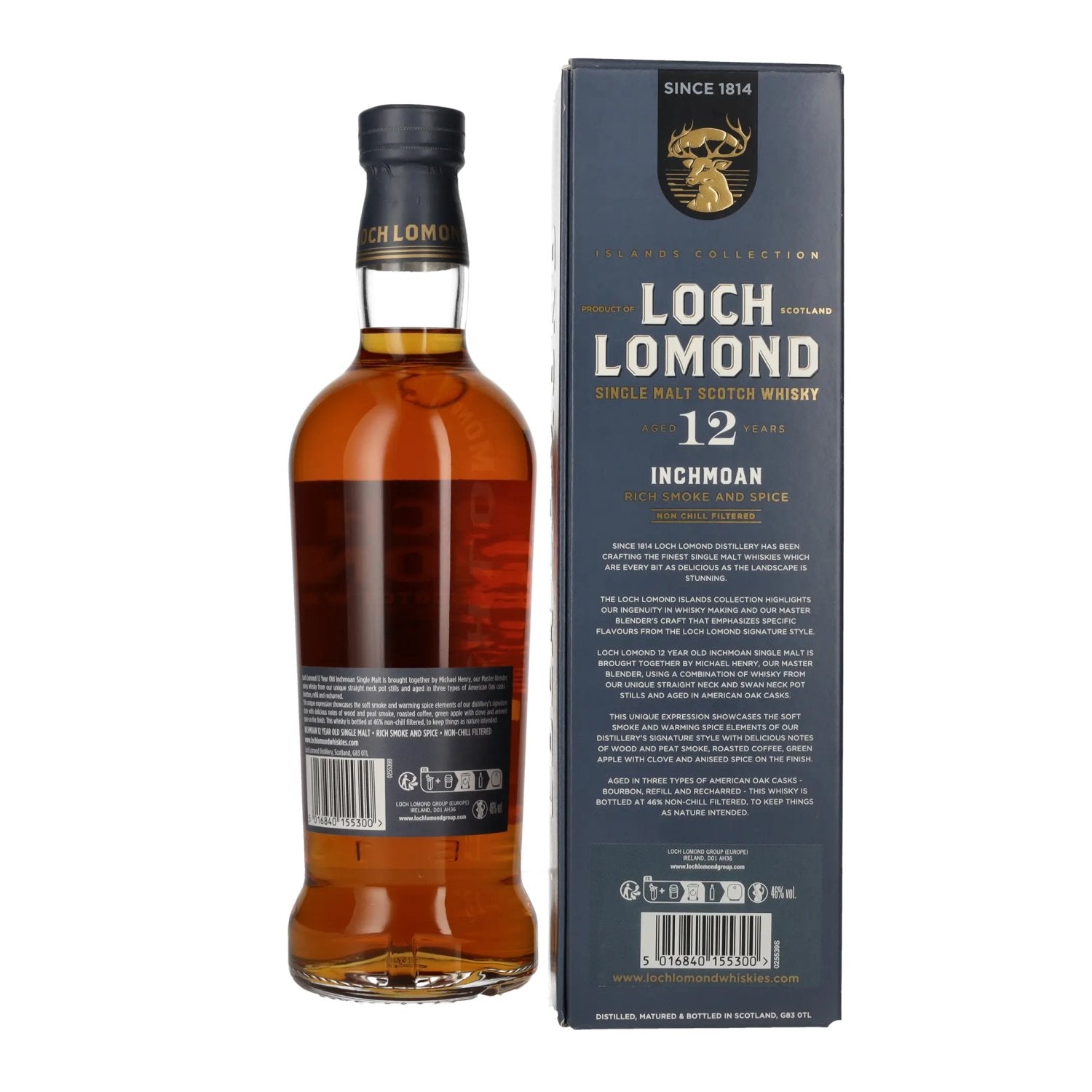 Loch Lomond Inchmoan 12 Years Old Single Malt Smoke &amp; Spice 46% Vol. 0,7l in gift box