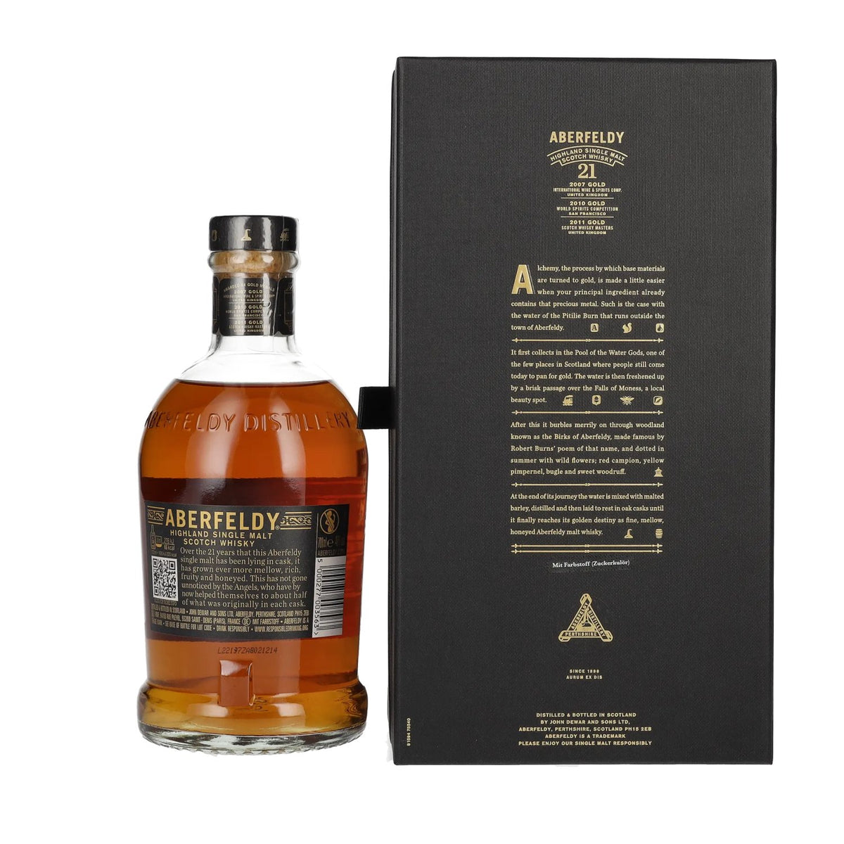 Aberfeldy 21 ans d'âge, single malt des Highlands, 40 % vol., 0,7 l, dans un coffret cadeau