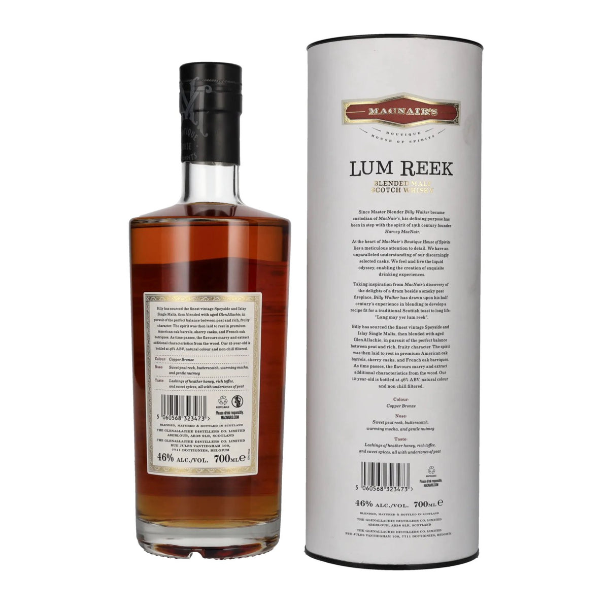 MacNair’s Lum Reek 12 Years Old Peated 46% vol. 0.7 l in a gift box