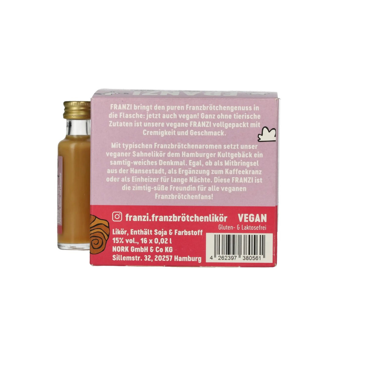 Franzi Franzbrötchen VEGAN Liqueur 15 % vol. 16 x 0,02 l