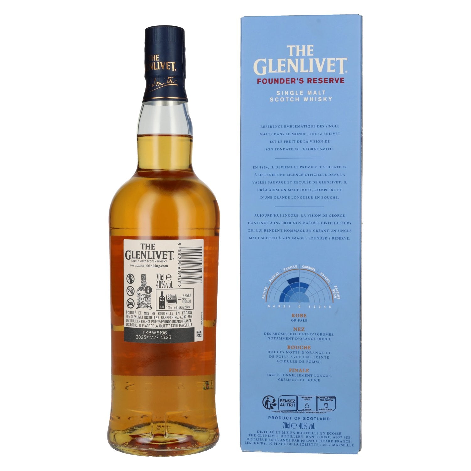 The Glenlivet FOUNDER'S RESERVE Sélection de Fûts de Chêne Américain 40% vol. 0,7 l in geschenkverpakking