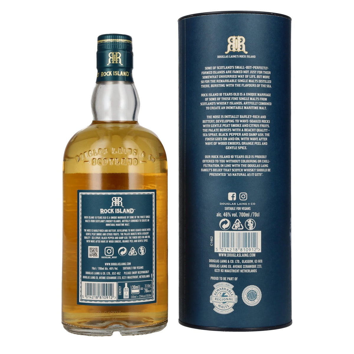 Douglas Laing ROCK ISLAND 10 Years Old Blended Malt 46% Vol. 0,7l in Geschenkbox
