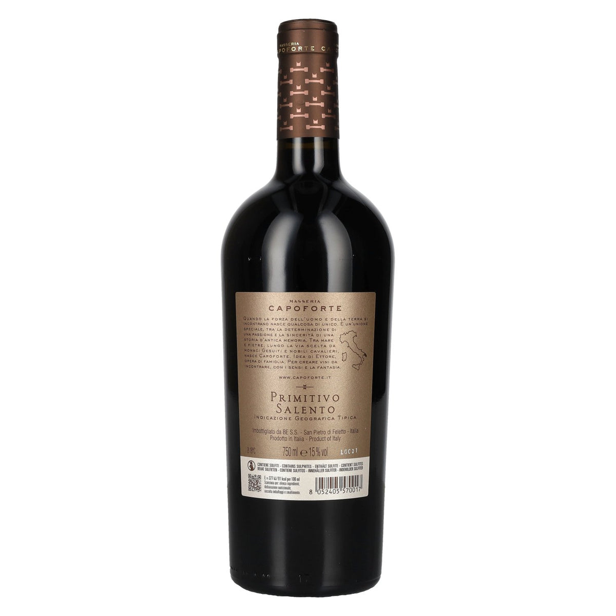 Masseria Capoforte Primitivo Salento Red IGT 2024 15% Vol. 0,75l