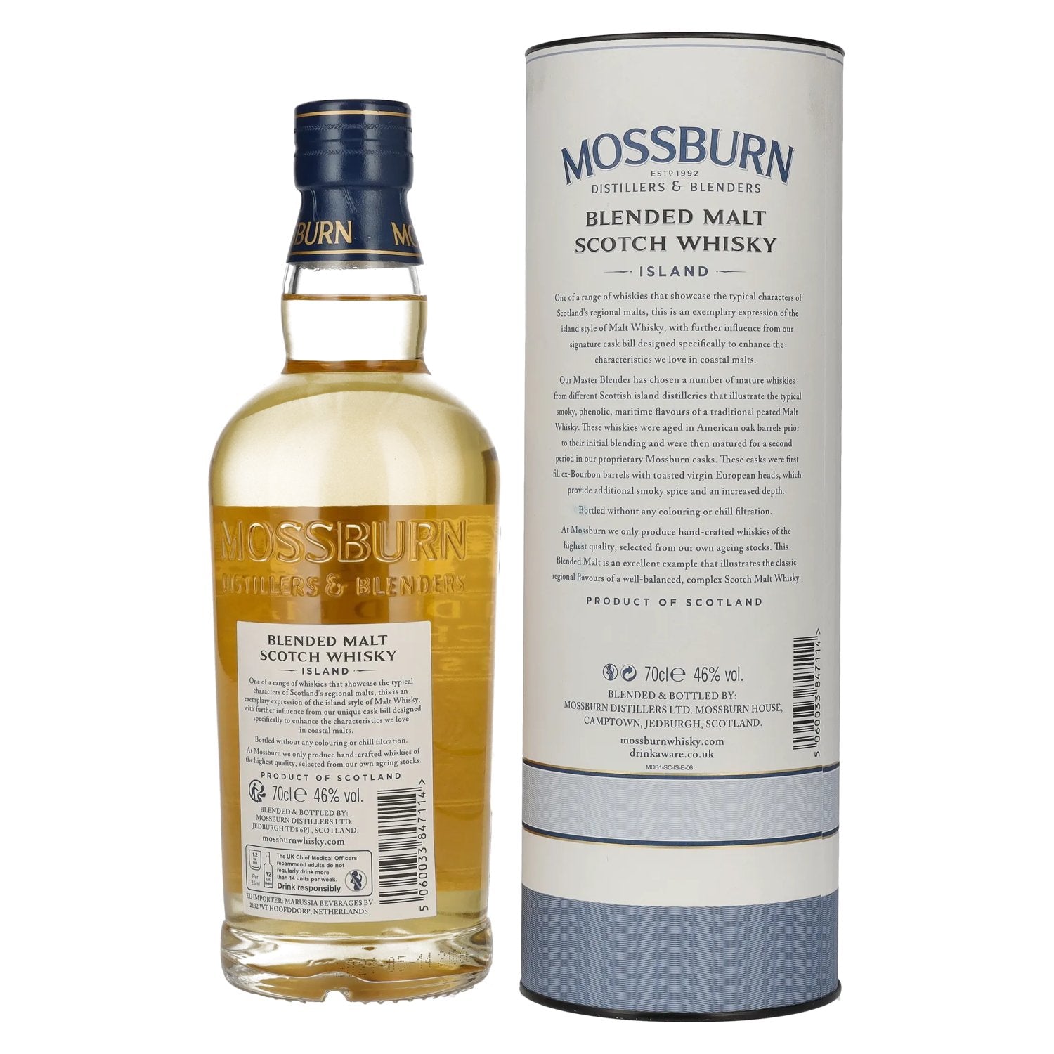 Mossburn ISLAND Blended Malt Scotch Whisky 46% Vol. 0,7l in geschenkverpakking