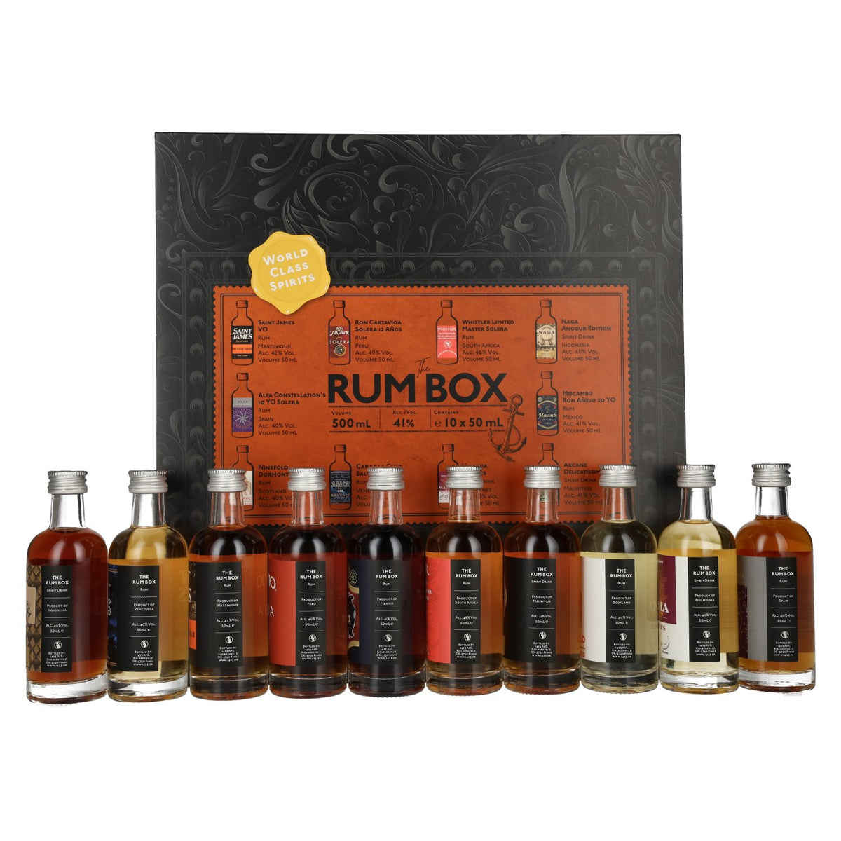 The Rum Box 41% ABV, 10 x 0.05 l in a gift box