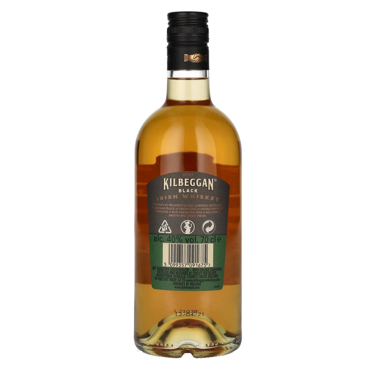 Kilbeggan Black Irish Whiskey 40% Vol. 0,7l