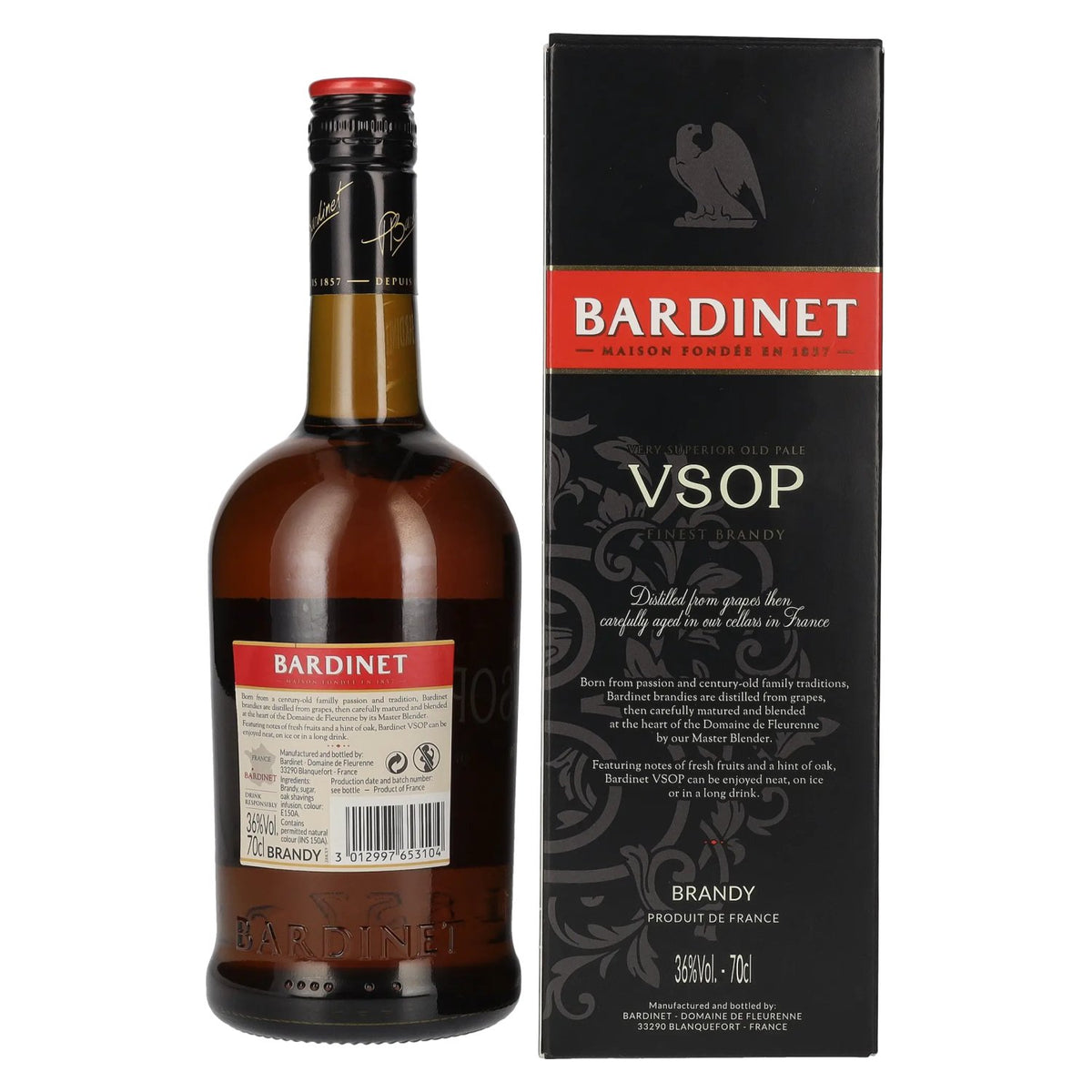 Bardinet VSOP Finest Brandy 36% Vol. 0,7l in geschenkverpakking