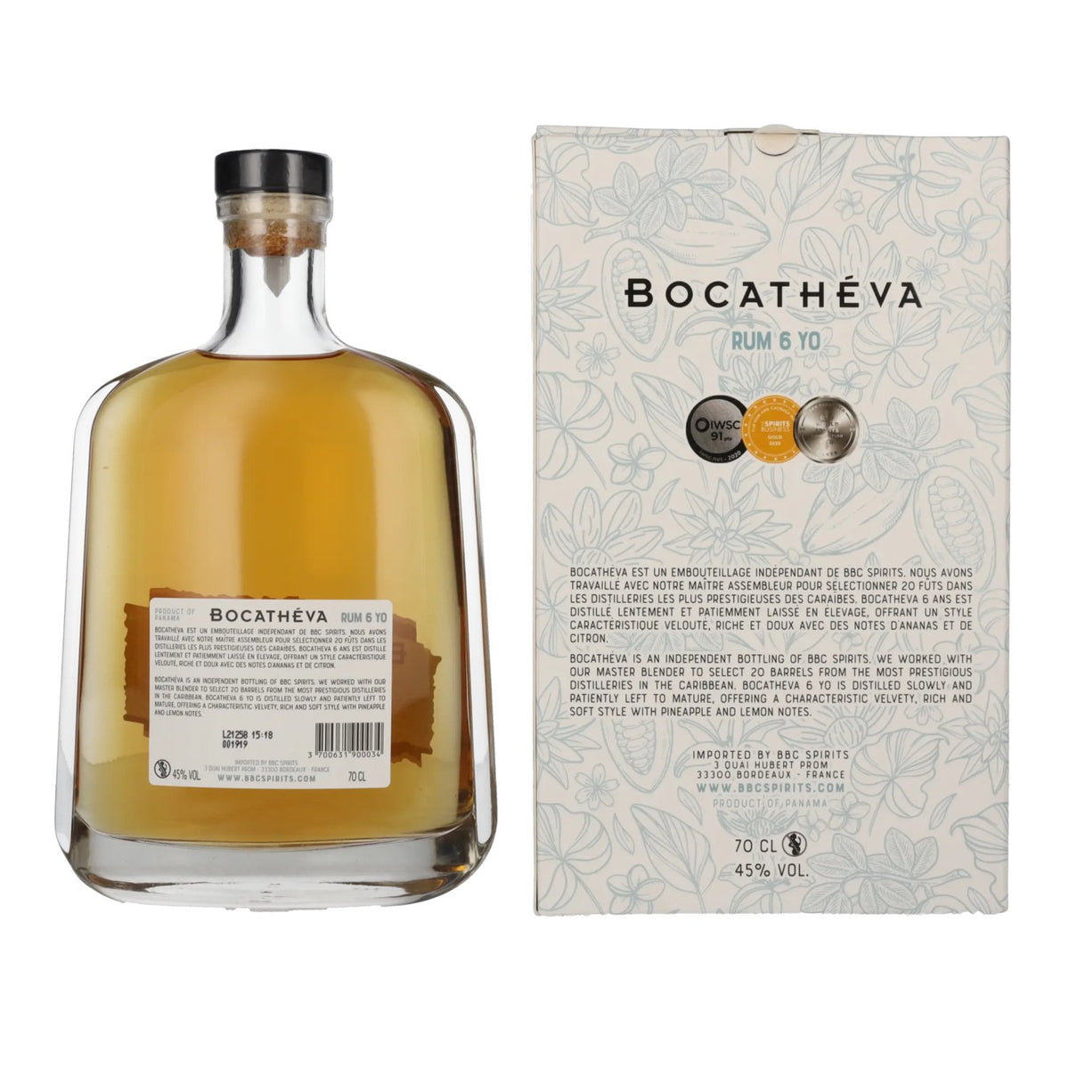 Bocathéva 6 Years Old Ron de Panama 45% Vol. 0,7l in Geschenkbox