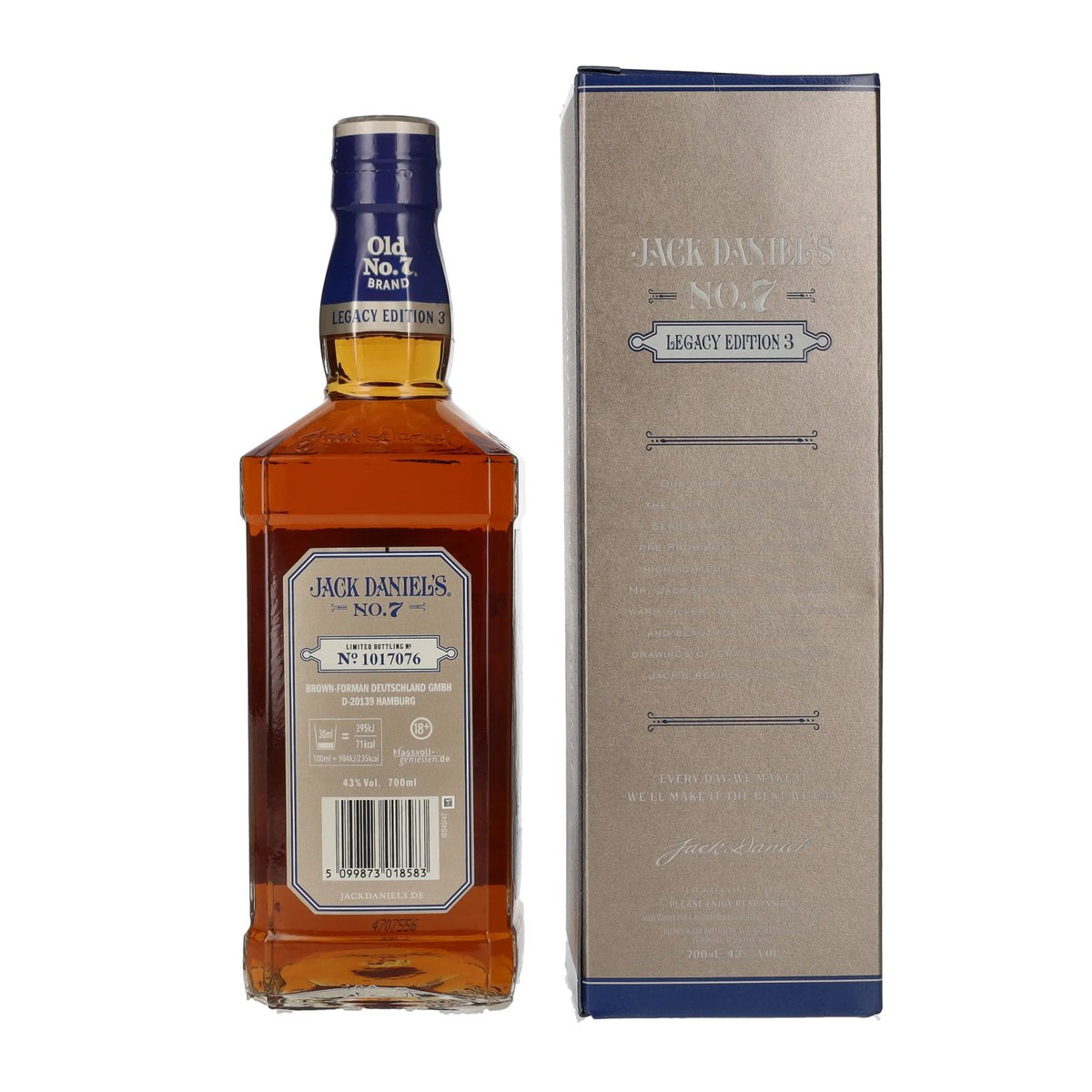 Jack Daniel's Sour Mash Tennessee Whiskey LEGACY EDITION No. 3 - GREY DESIGN 43% Vol. 0,7l in Geschenkbox