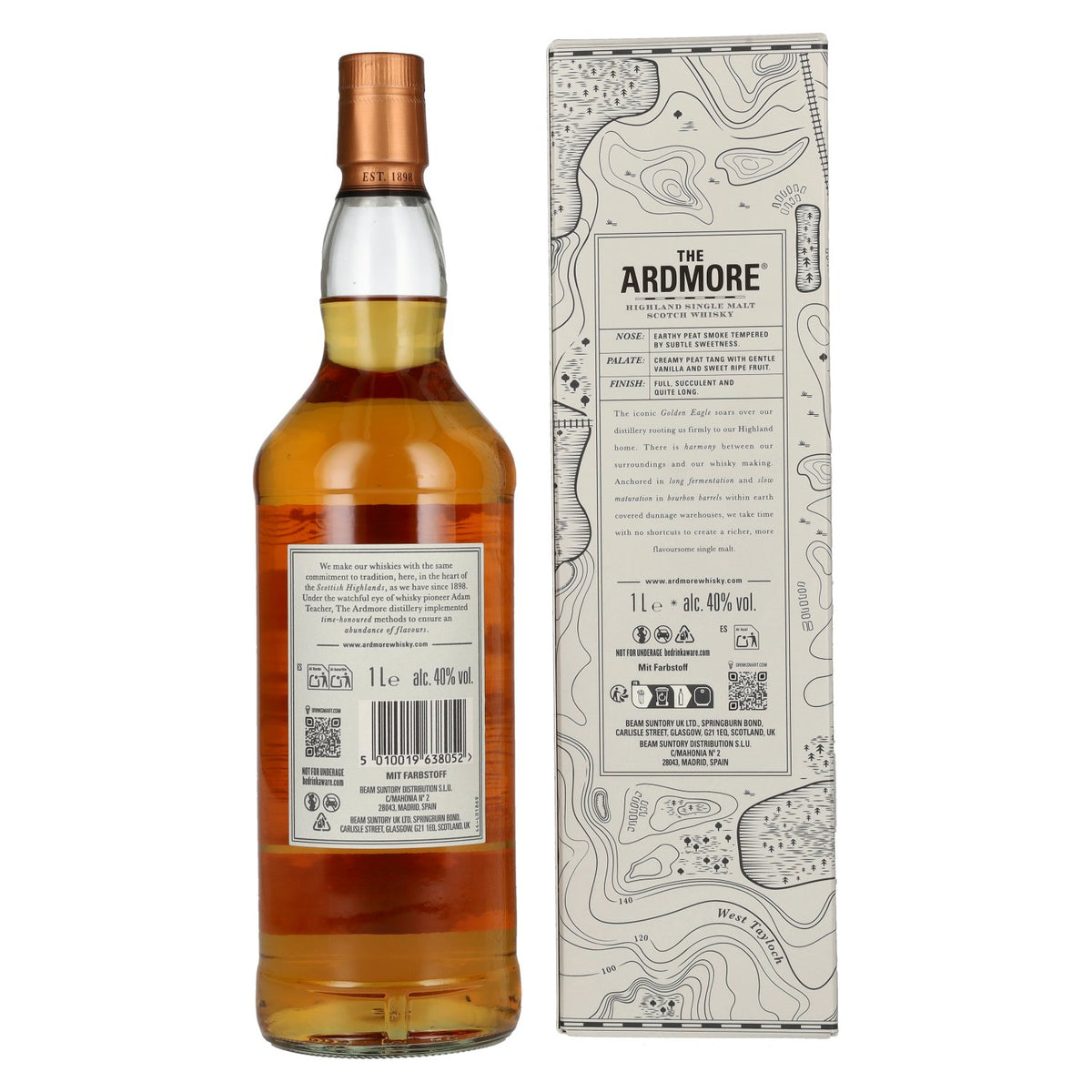 The Ardmore TRADITIONAL PEATED Highland Single Malt 40% Vol. 1l en boîte cadeau