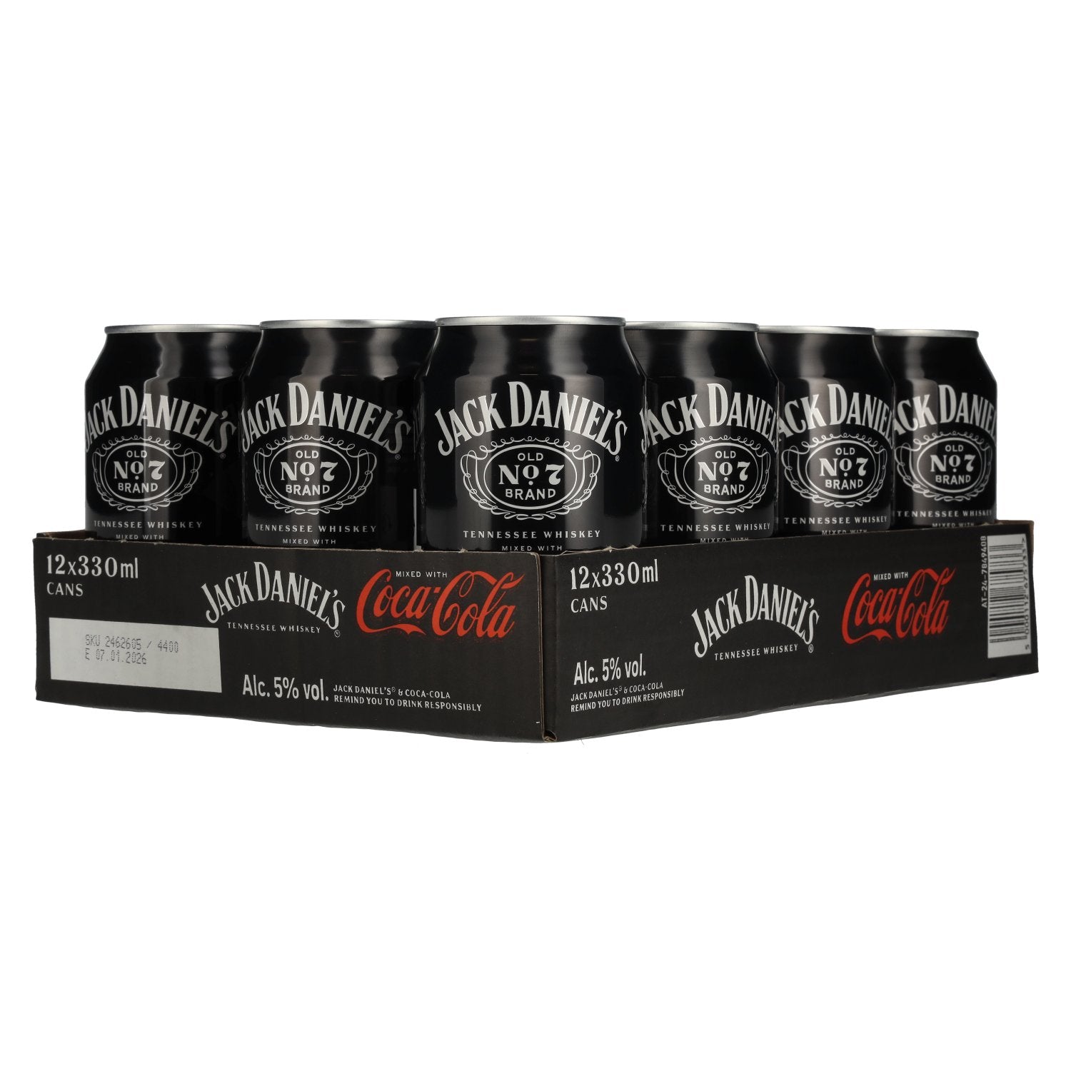 Jack Daniel's No. 7 Whiskey &amp; Coca Cola 5% Vol. 12x0,33l cans deposit