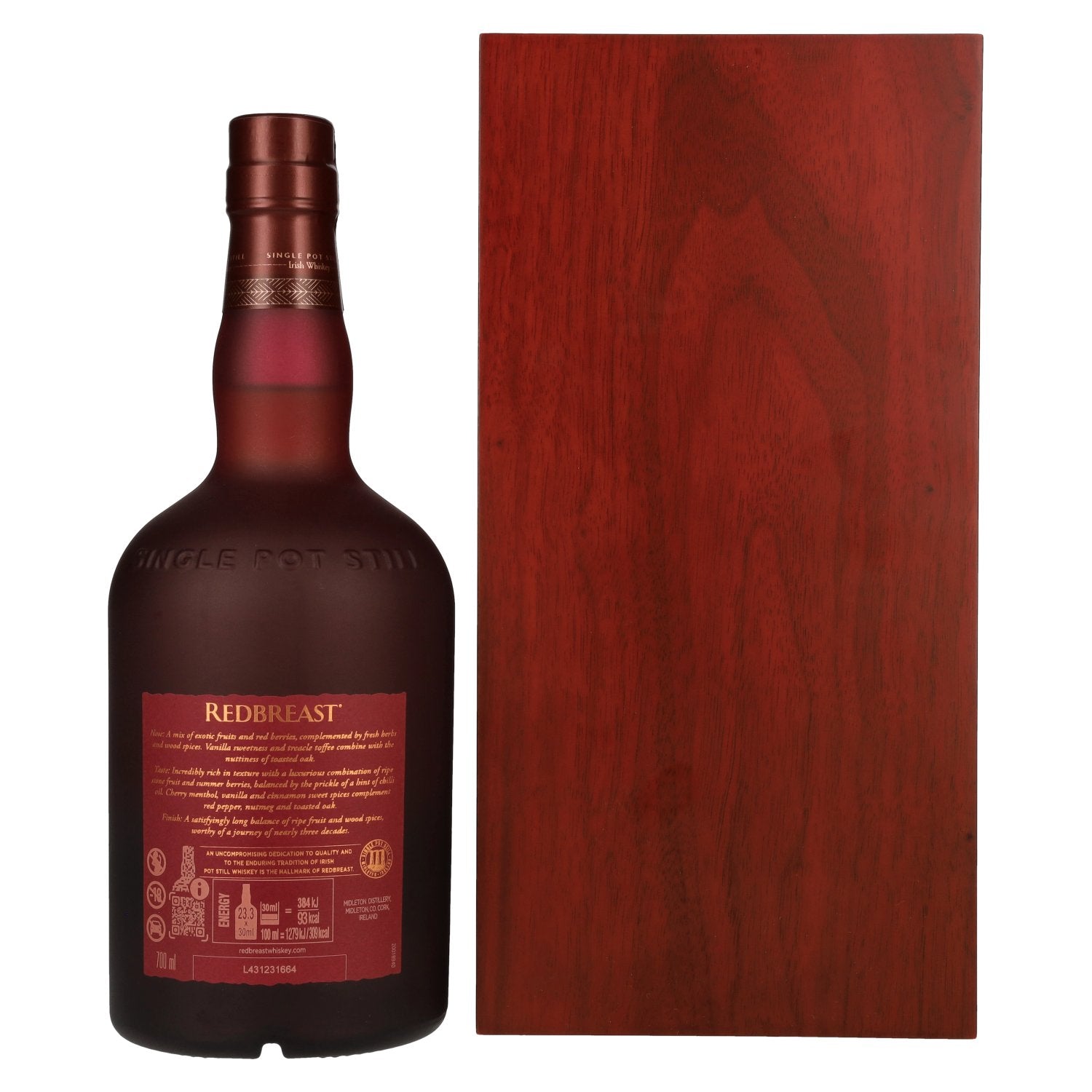 Redbreast 27 Years Old Single Pot Still Irish Whiskey RUBY PORT CASK 55,9% Vol. 0,7l in Holzkiste