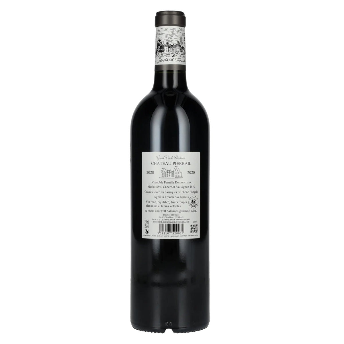Chateau Pierrail Bordeaux Supérieur 2020 15% Vol. 0,75l