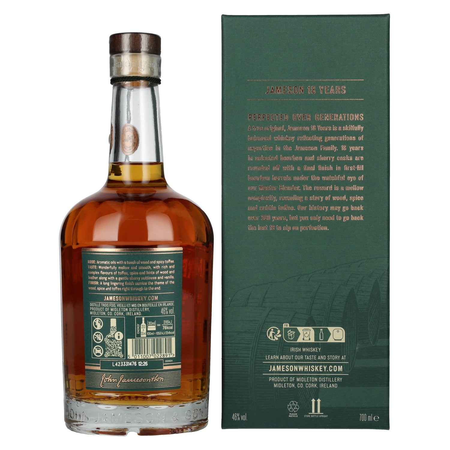 Jameson 18 Years Old Triple Distilled Irish Whiskey 46% Vol. 0,7l in gift box