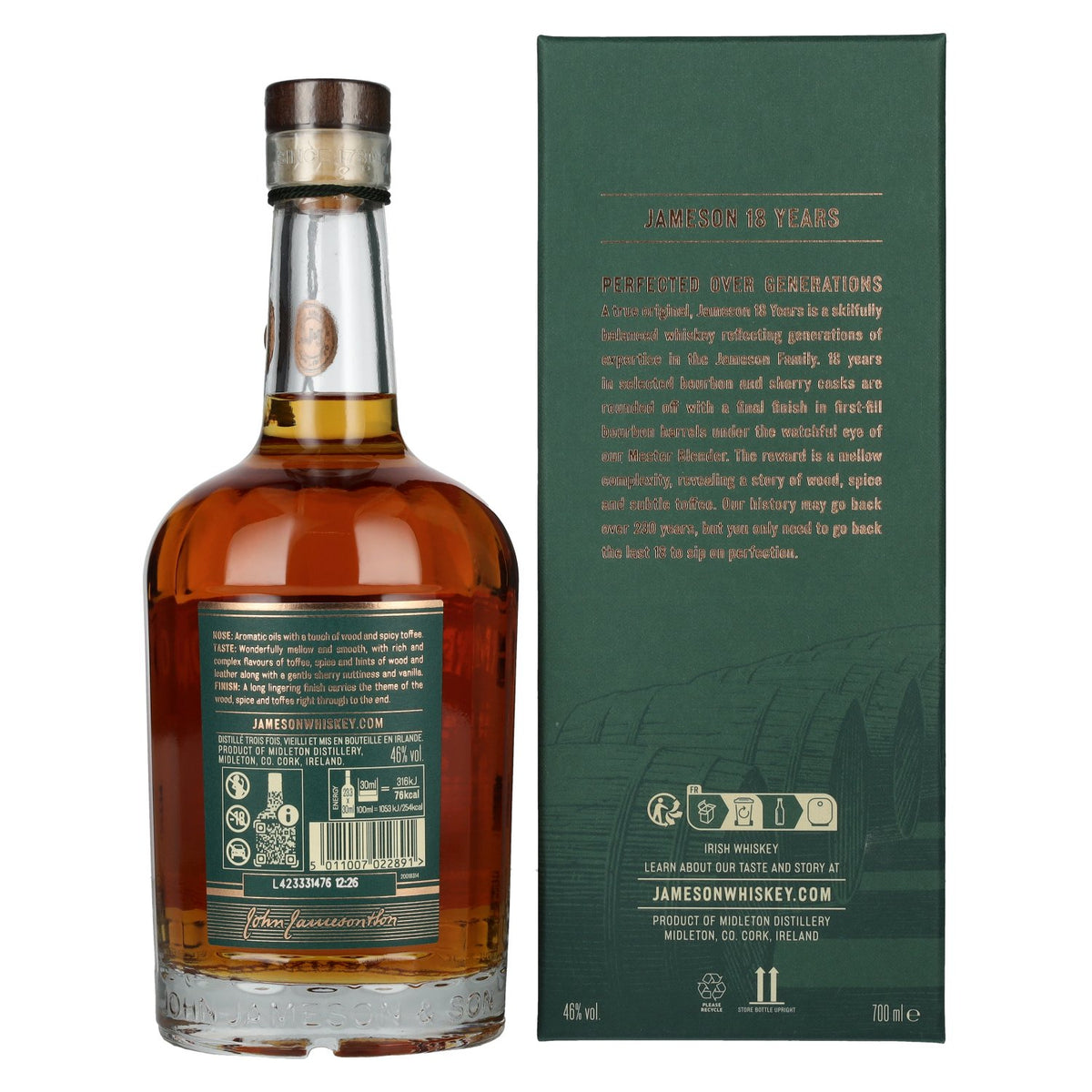 Jameson 18 Years Old Triple Distilled Irish Whiskey 46% Vol. 0,7l in Geschenkbox