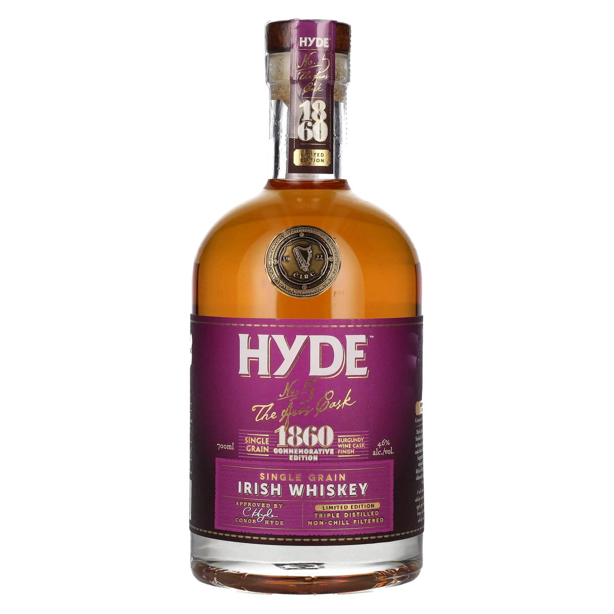 Hyde No.5 THE ÁRAS CASK 1860 Single Grain Burgundy Cask Finish 46% Vol. 0,7l