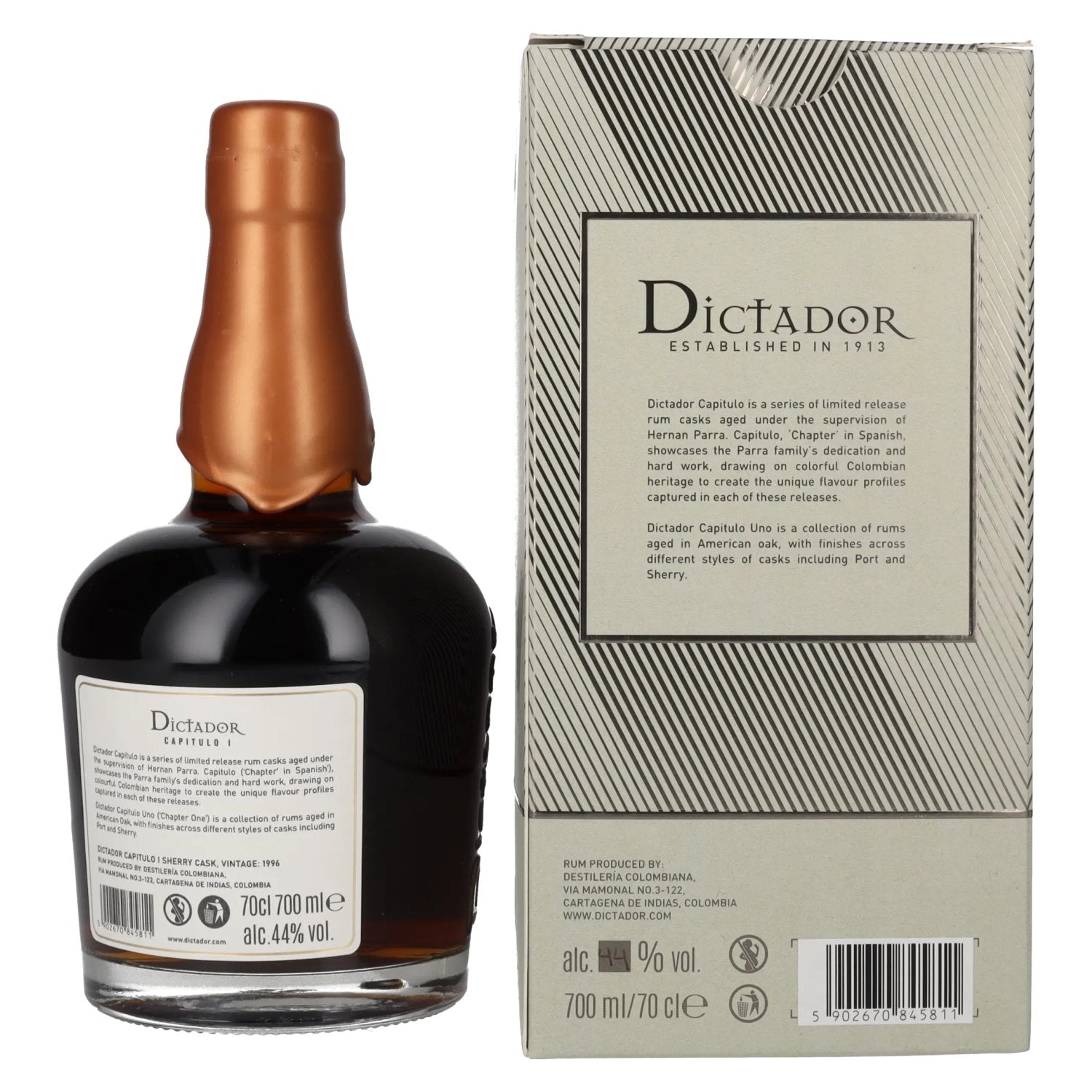 Dictador CAPITULO I 24 Years Old Sherry Cask Colombian Aged Rum 1996 44% Vol. 0,7l in gift box