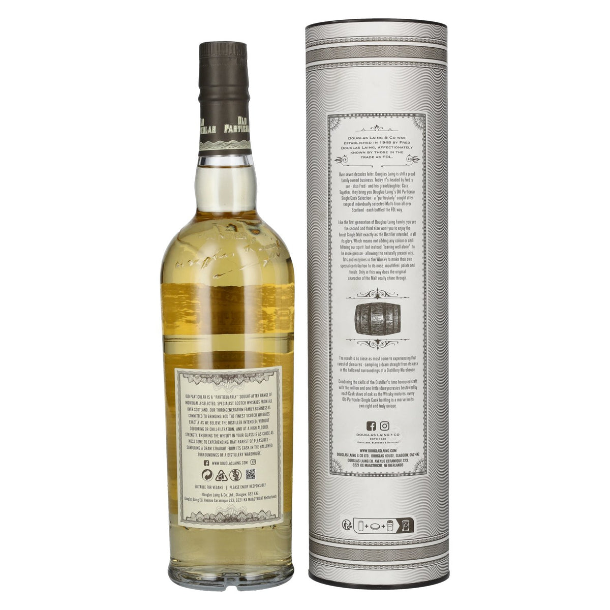 Douglas Laing OLD PARTICULAR Auchentoshan 10 ans d'âge, whisky single malt 2013, 48,4 % vol., 0,7 l, dans un coffret cadeau