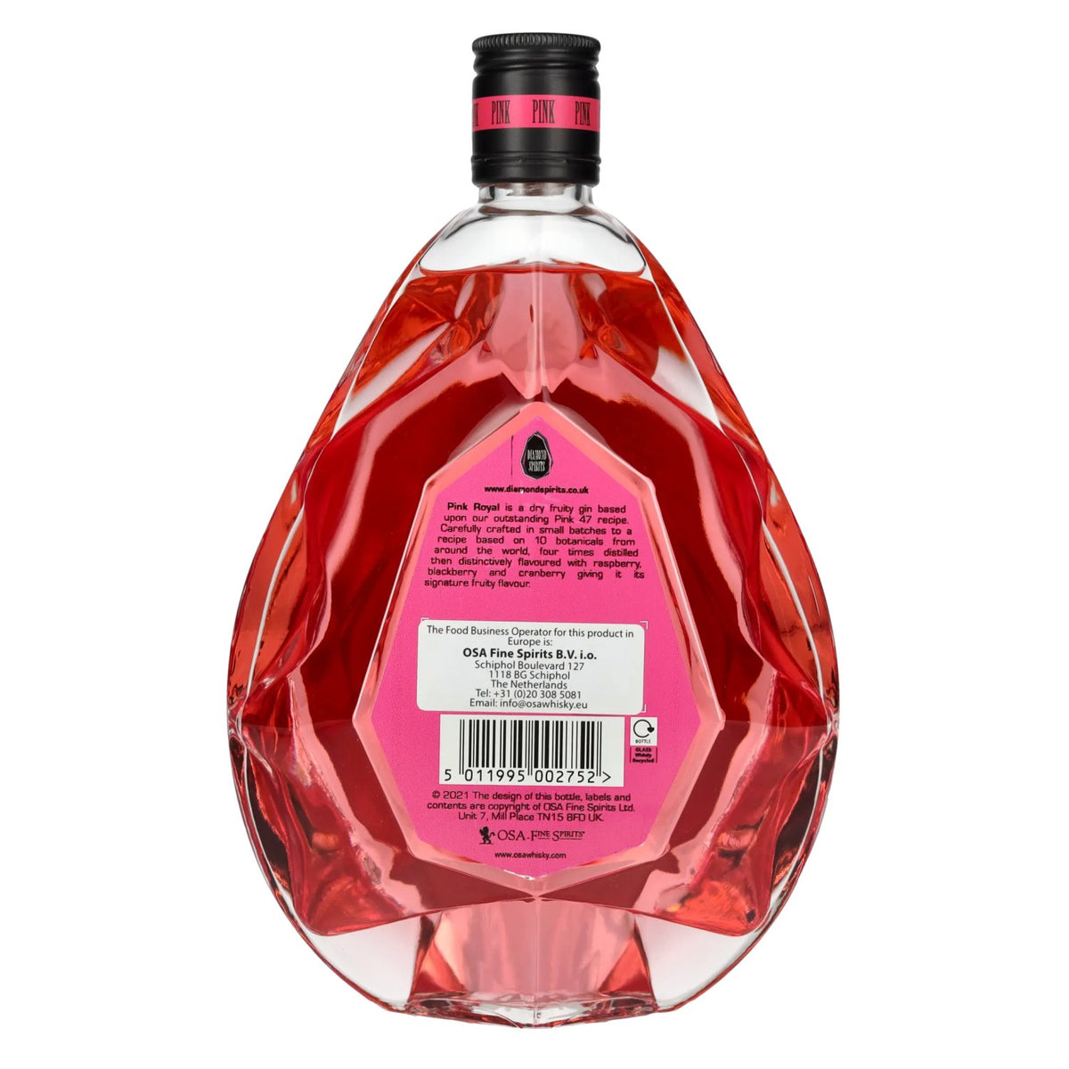 Pink Royal Dry Gin 40% ABV 0.7 l