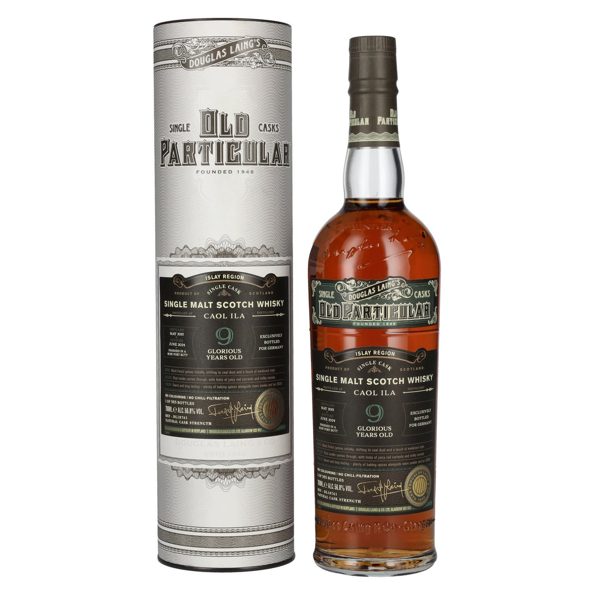 Douglas Laing OLD PARTICULAR Caol Ila 9 Years Old Single Cask Malt 2015 56.8% vol. 0.7l in a gift box