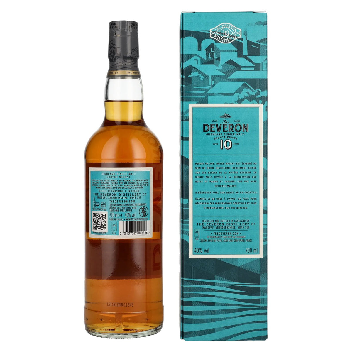 The Deveron 10 Years Old Highland Single Malt Scotch Whisky 40% vol. 0,7 l in geschenkverpakking