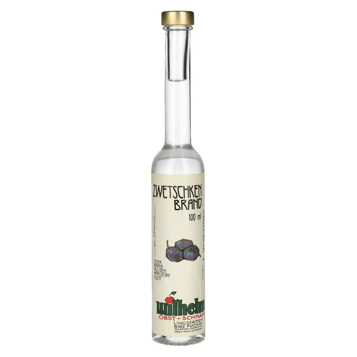 Wilhelm Zwetschkenbrand 39% vol. 0.1 l