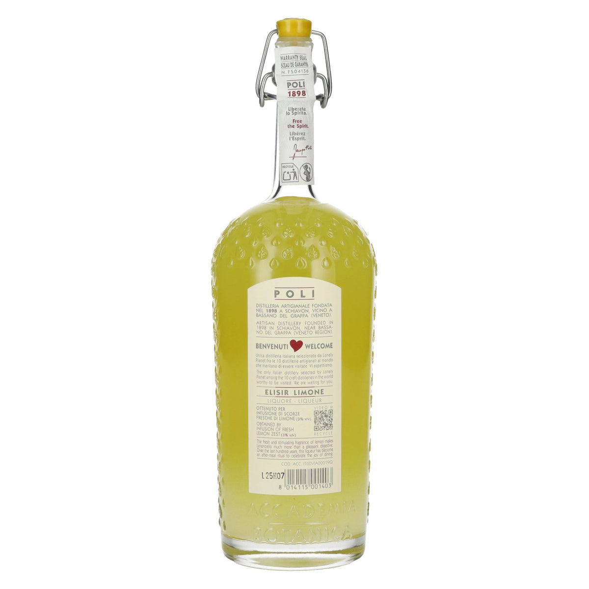 Poli Elisir Limone Liqueur 27% ABV 0.7 l