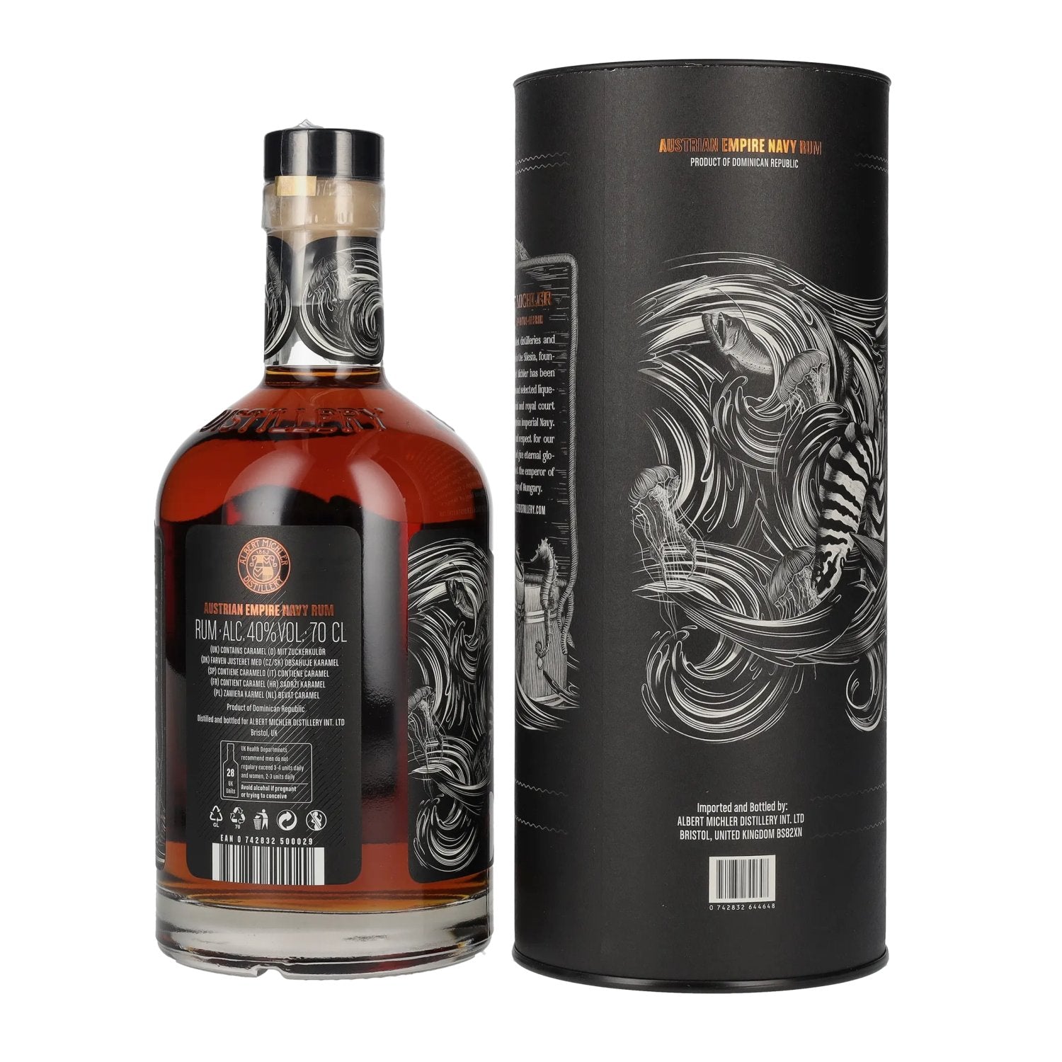 Austrian Empire Navy Rum 18 Solera Blended 40% Vol. 0,7l en boîte cadeau