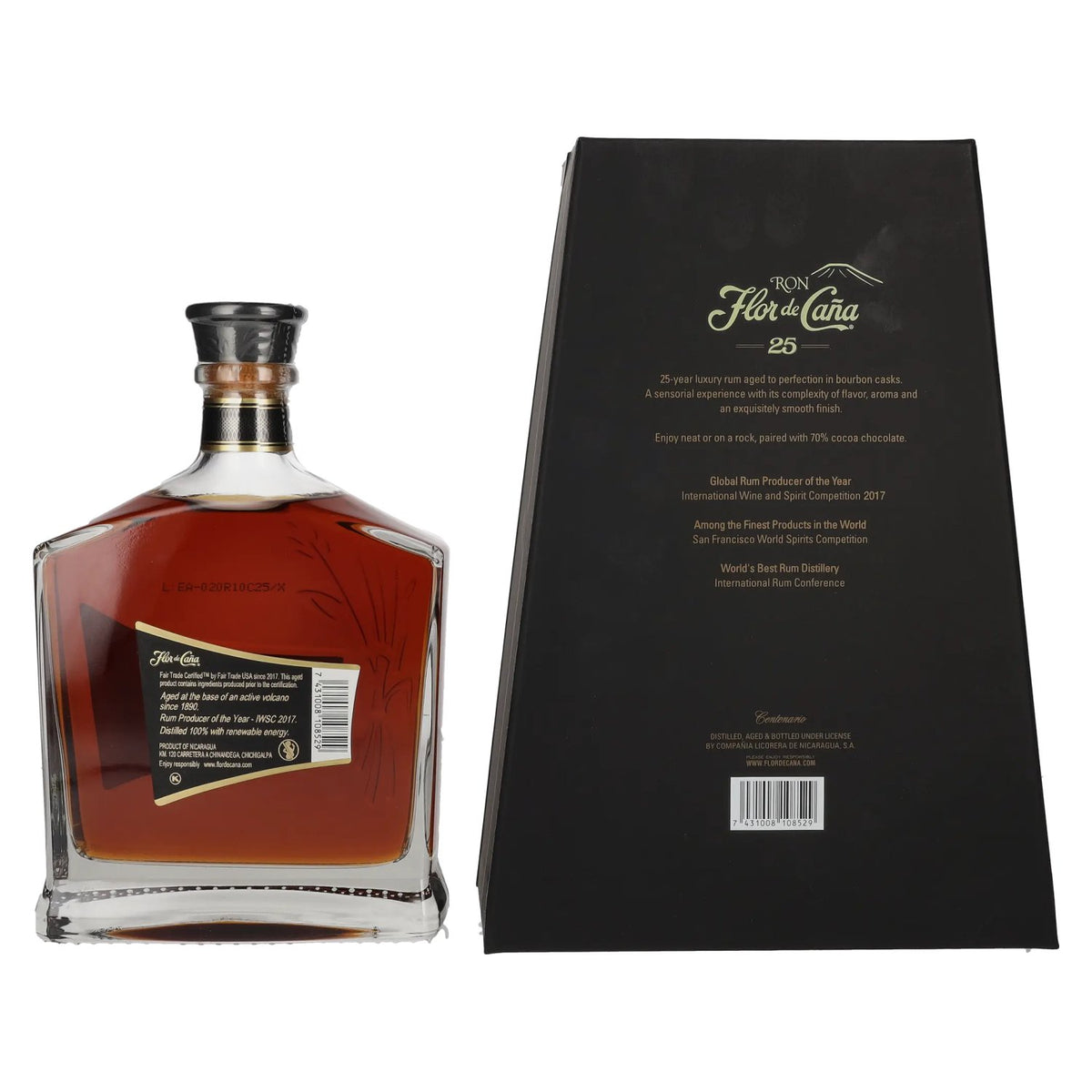 Flor de Caña 25 Years Old Slow Aged Single Estate Rum 40% vol. 0,7 l in geschenkverpakking