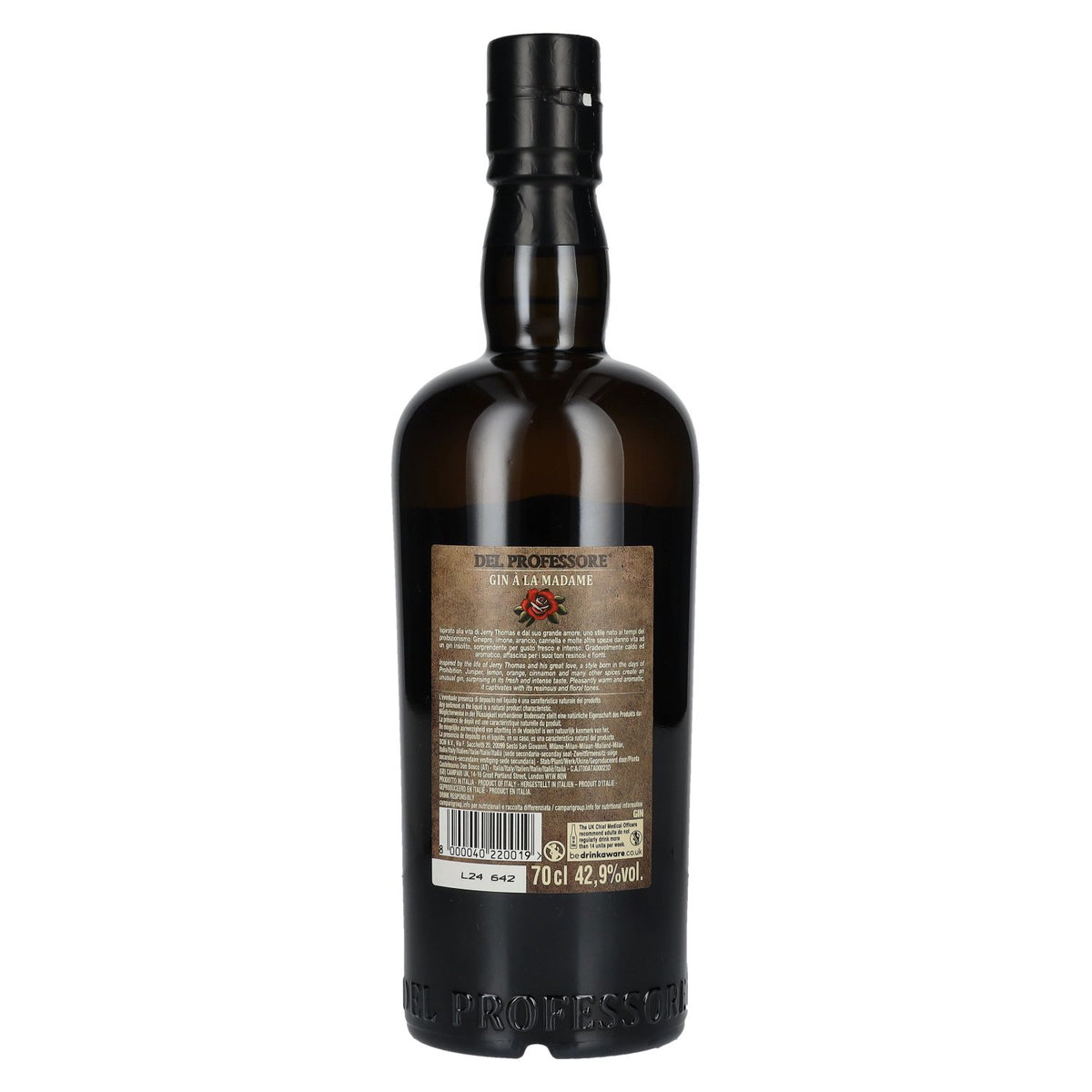 Del Professore Gin À LA MADAME – Impossible to Imitate, 42.9% ABV, 0.7 l
