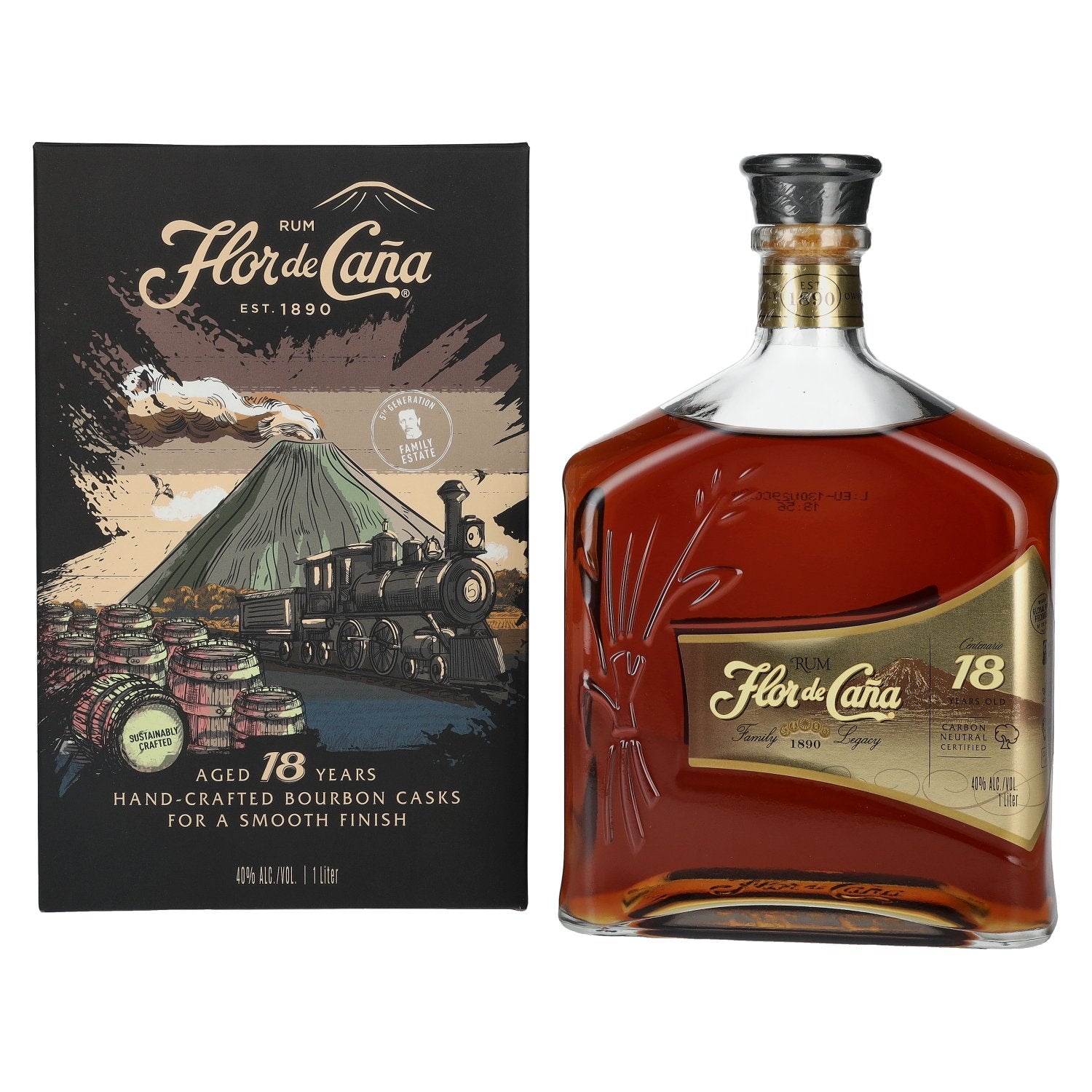 Flor de Caña Centenario 18 Years Old LEGACY EDITION I 40% Vol. 1l in gift box