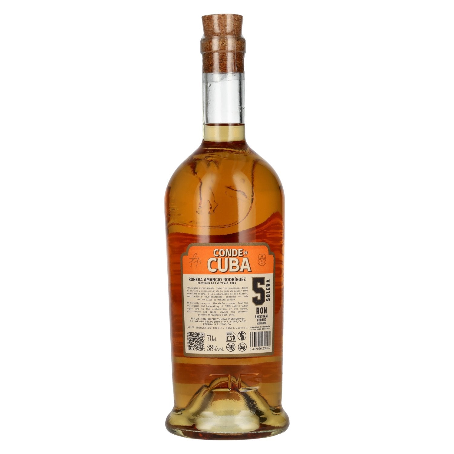 Conde de Cuba 5 Solera Ron Ancestral Cubano 38% Vol. 0,7l