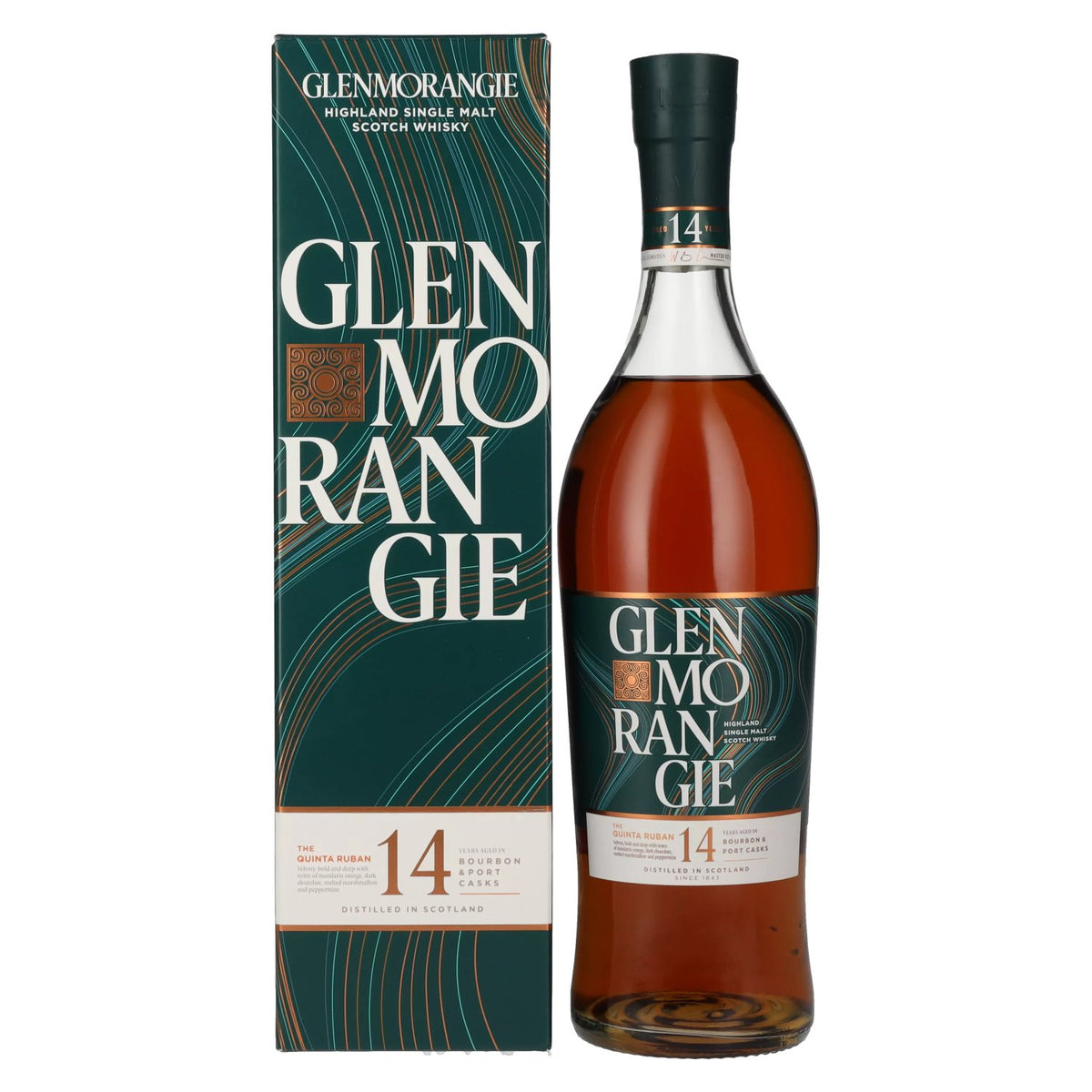 Glenmorangie The QUINTA RUBAN 14 ans d'âge, single malt des Highlands, 46 % vol., 0,7 l, dans un coffret cadeau