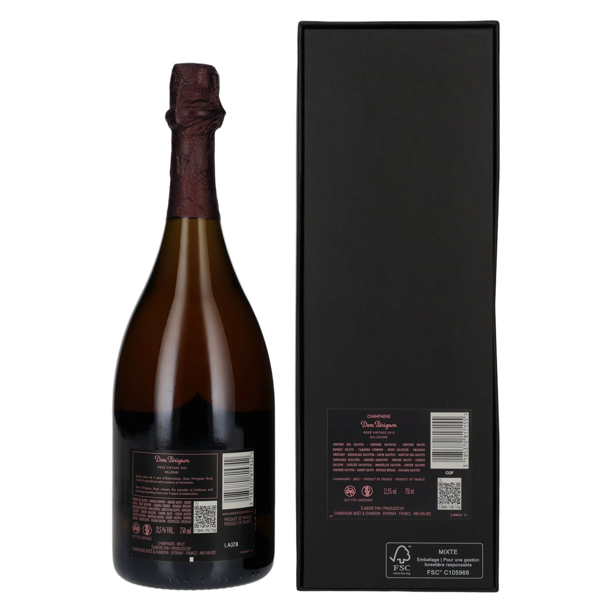 Dom Pérignon Champagne Rosé Vintage 2010 12,5% vol. 0,75 l in geschenkverpakking