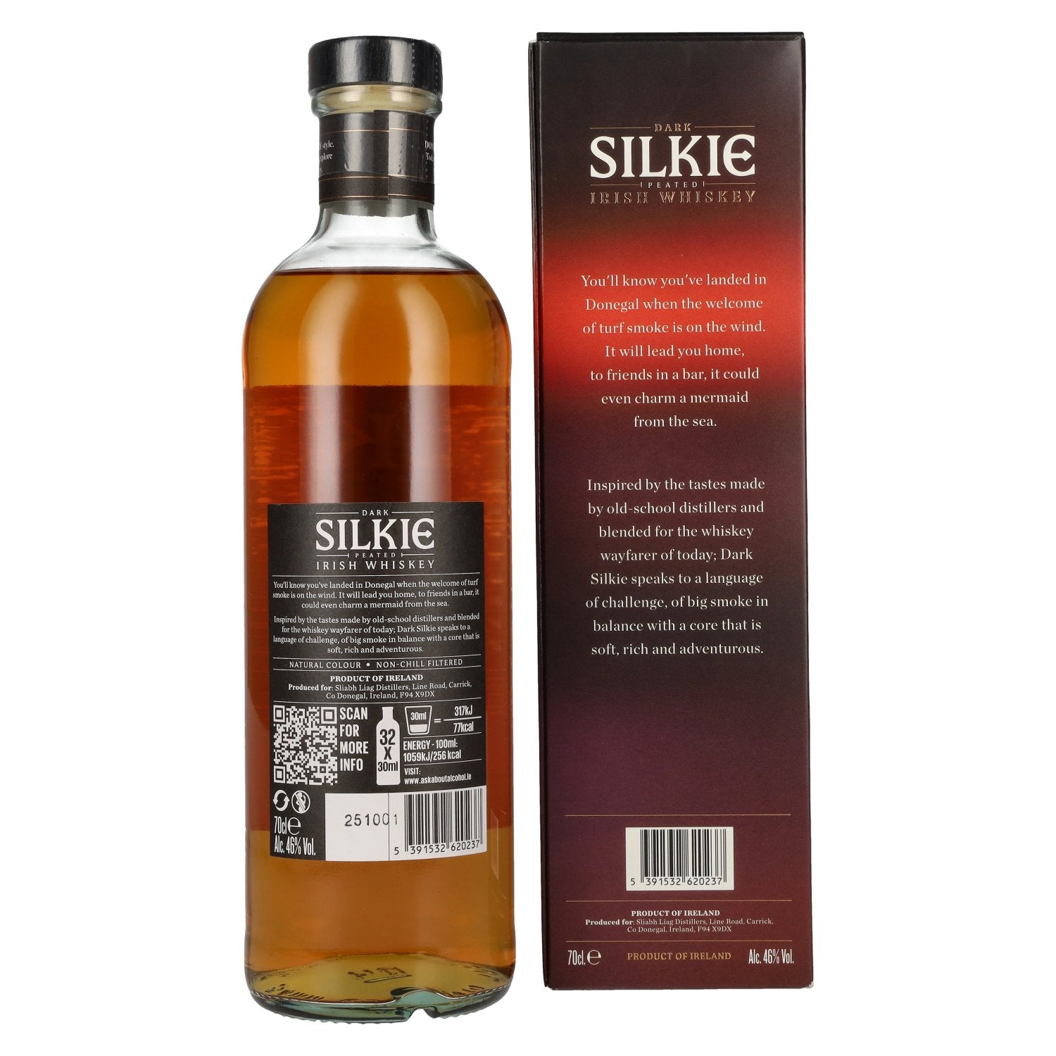 The Legendary DARK SILKIE Irish Whiskey 46% vol. 0,7l en coffret cadeau