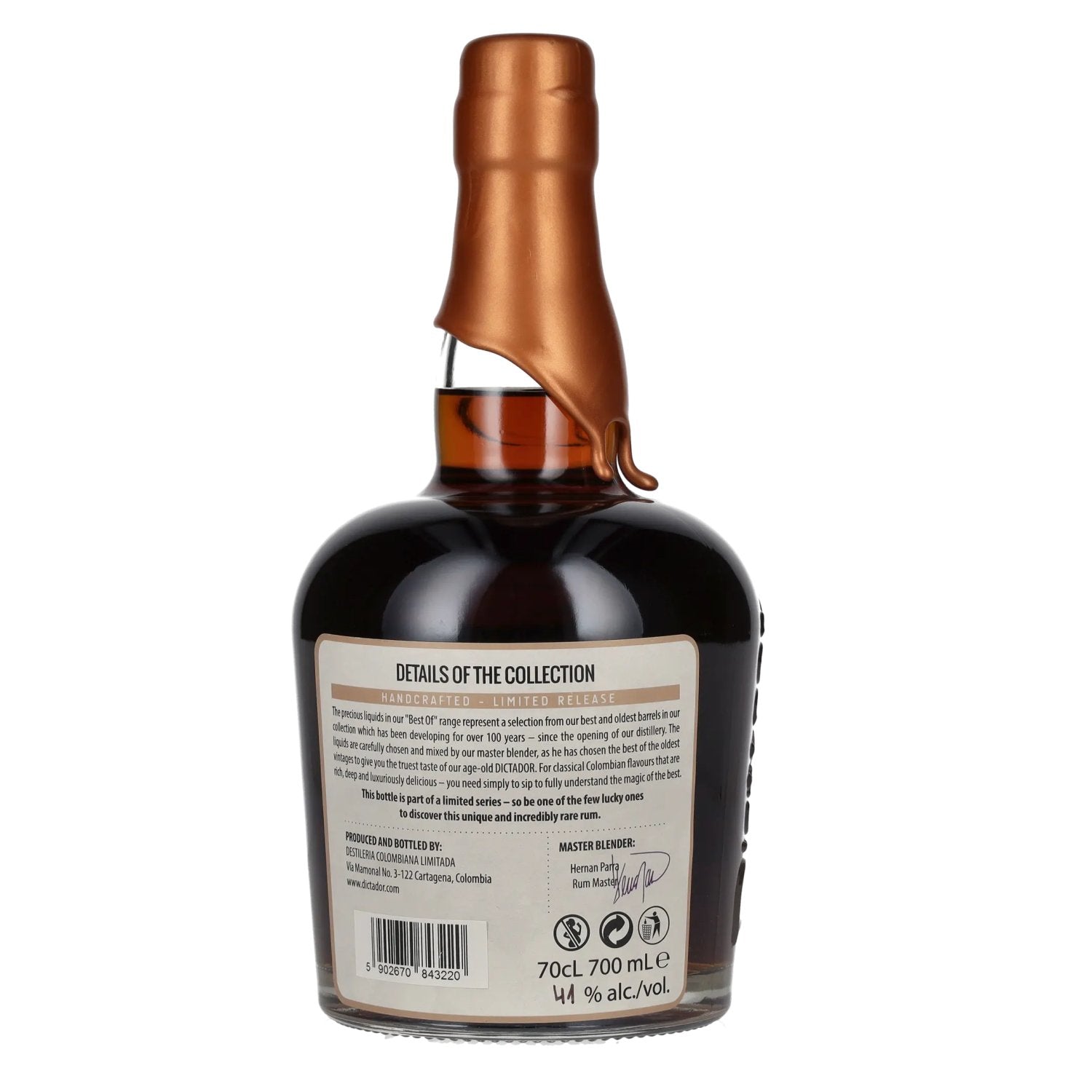 Dictador BEST OF 1978 APASIONADO Colombian Rum 40YO/211217/EX-P142 41% Vol. 0,7l