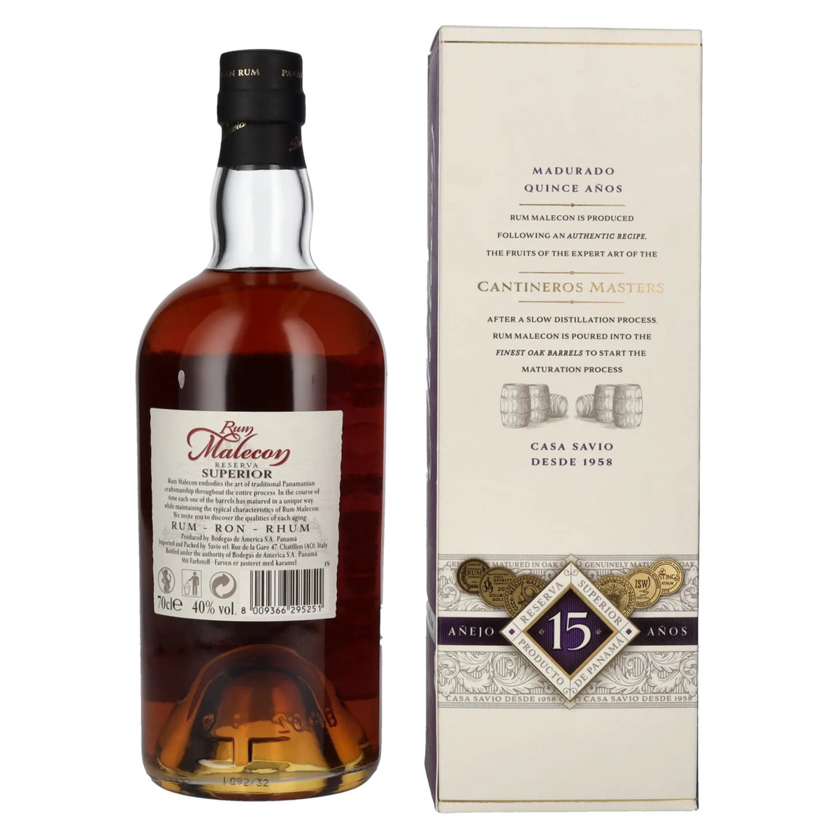 Rum Malecon Añejo 15 ans Reserva Superior 40 % vol. 0,7 l dans un coffret cadeau