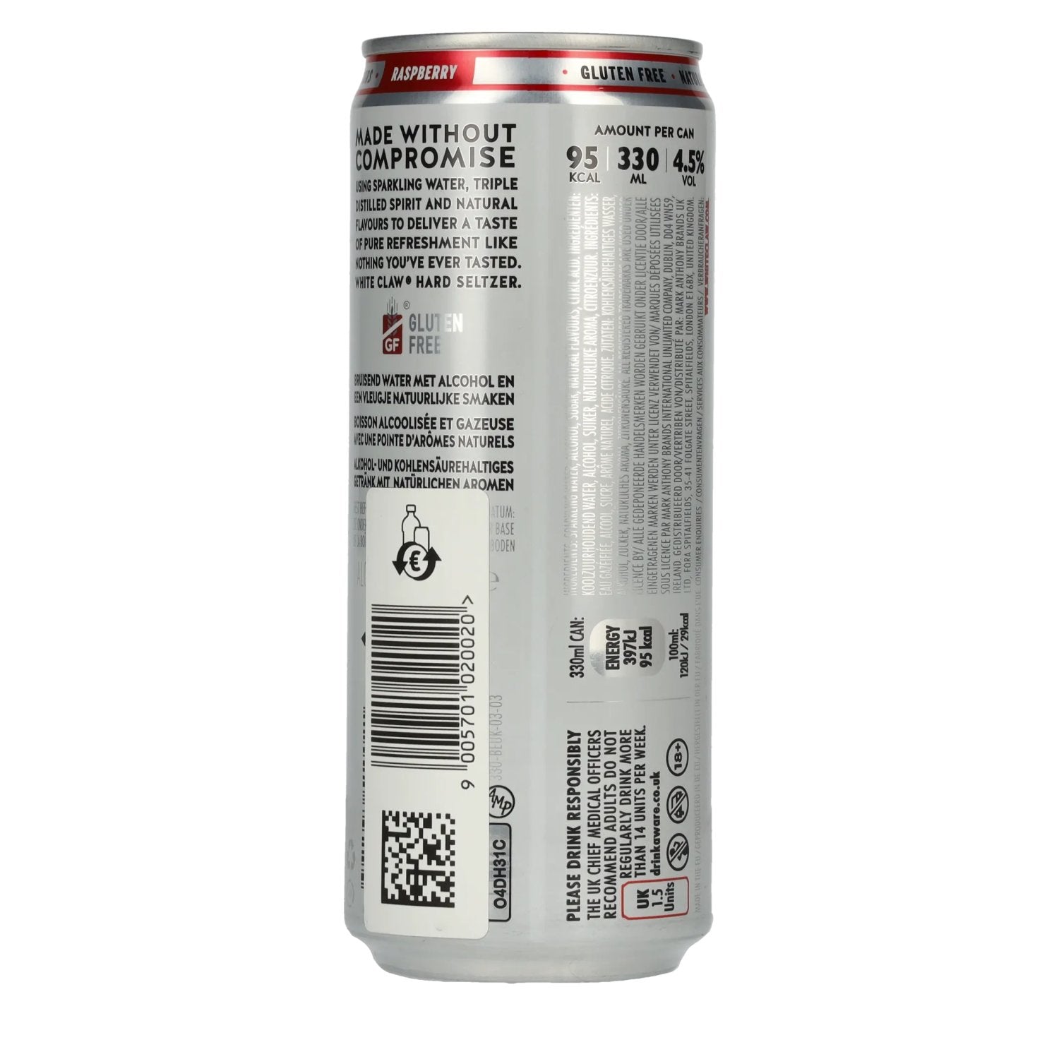 White Claw Hard Seltzer Raspberry 4,5% Vol. 0,33l Dose Pfand