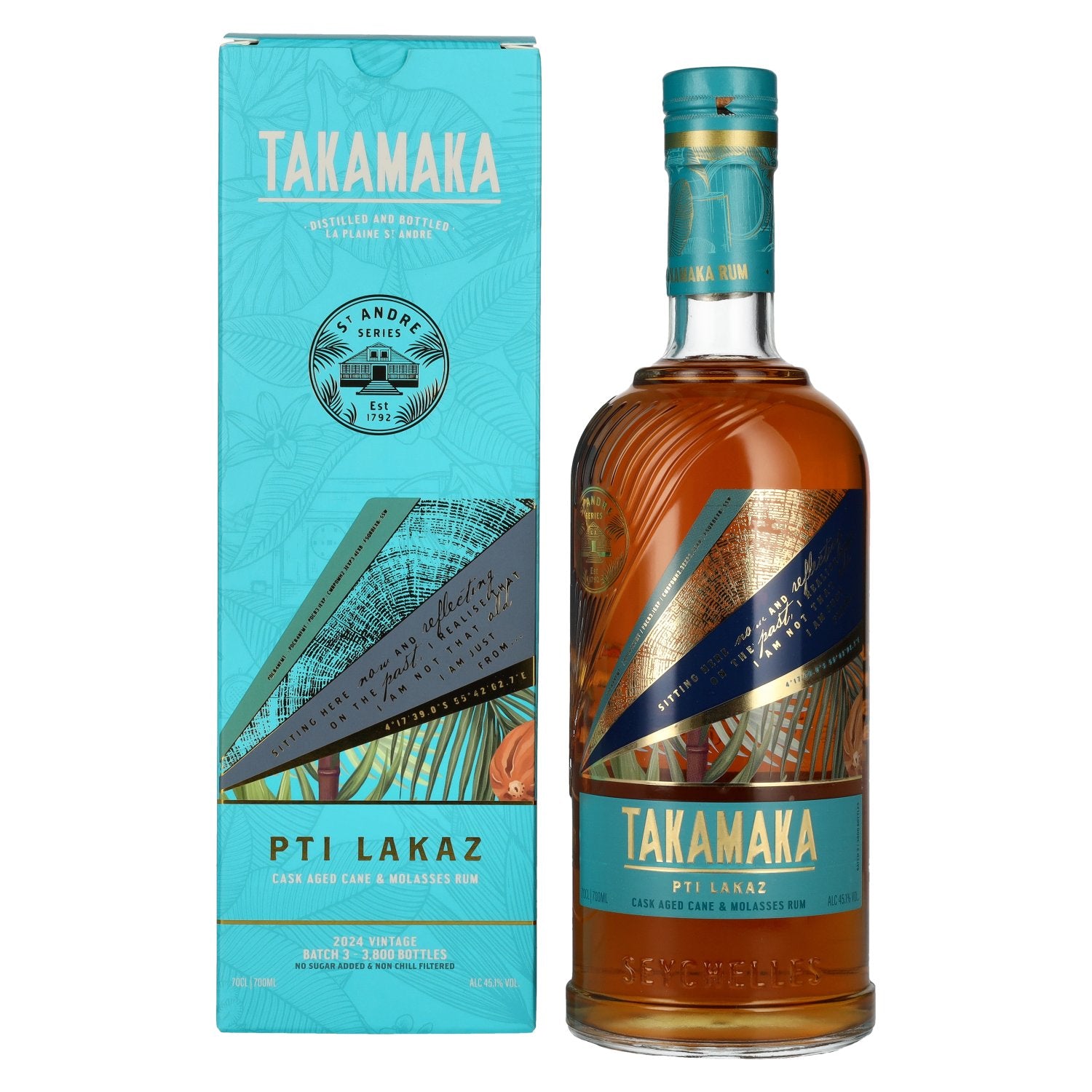 Takamaka PTI LAKAZ Rum Batch 3 45,1% Vol. 0,7l in gift box