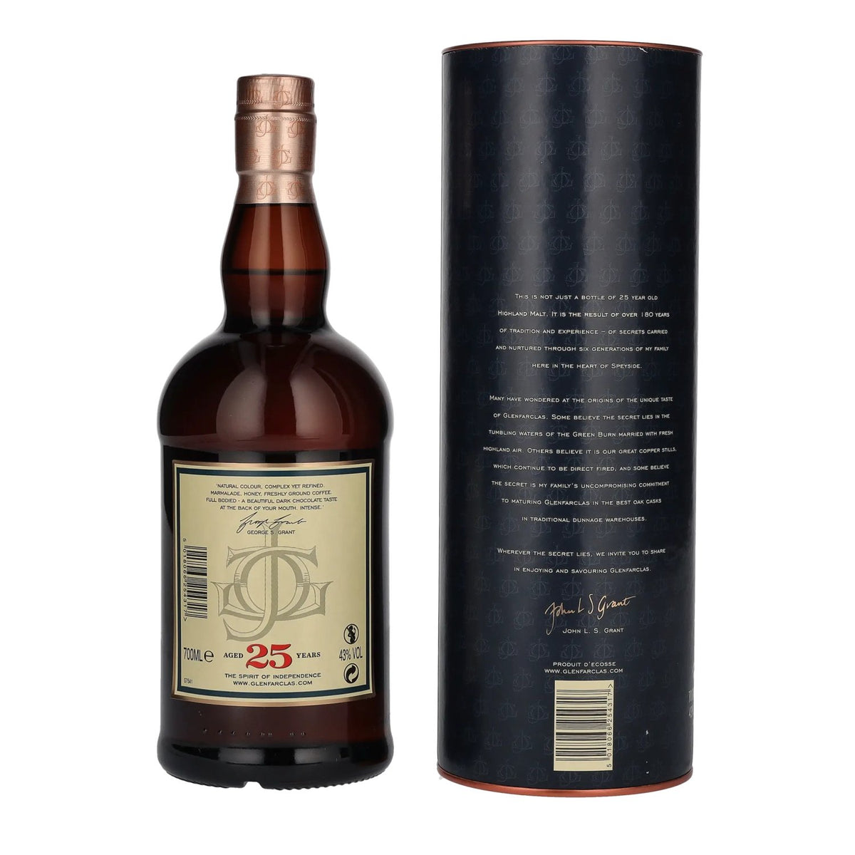 Glenfarclas 25 Years Old Highland Single Malt Scotch Whisky 43% ABV 0.7l in a gift box