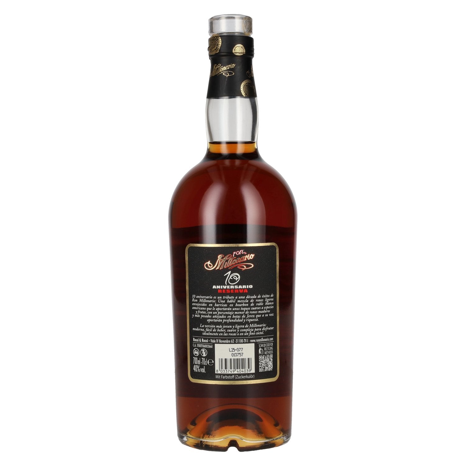 Ron Millonario 10 Aniversario Reserva 40% Vol. 0,7l