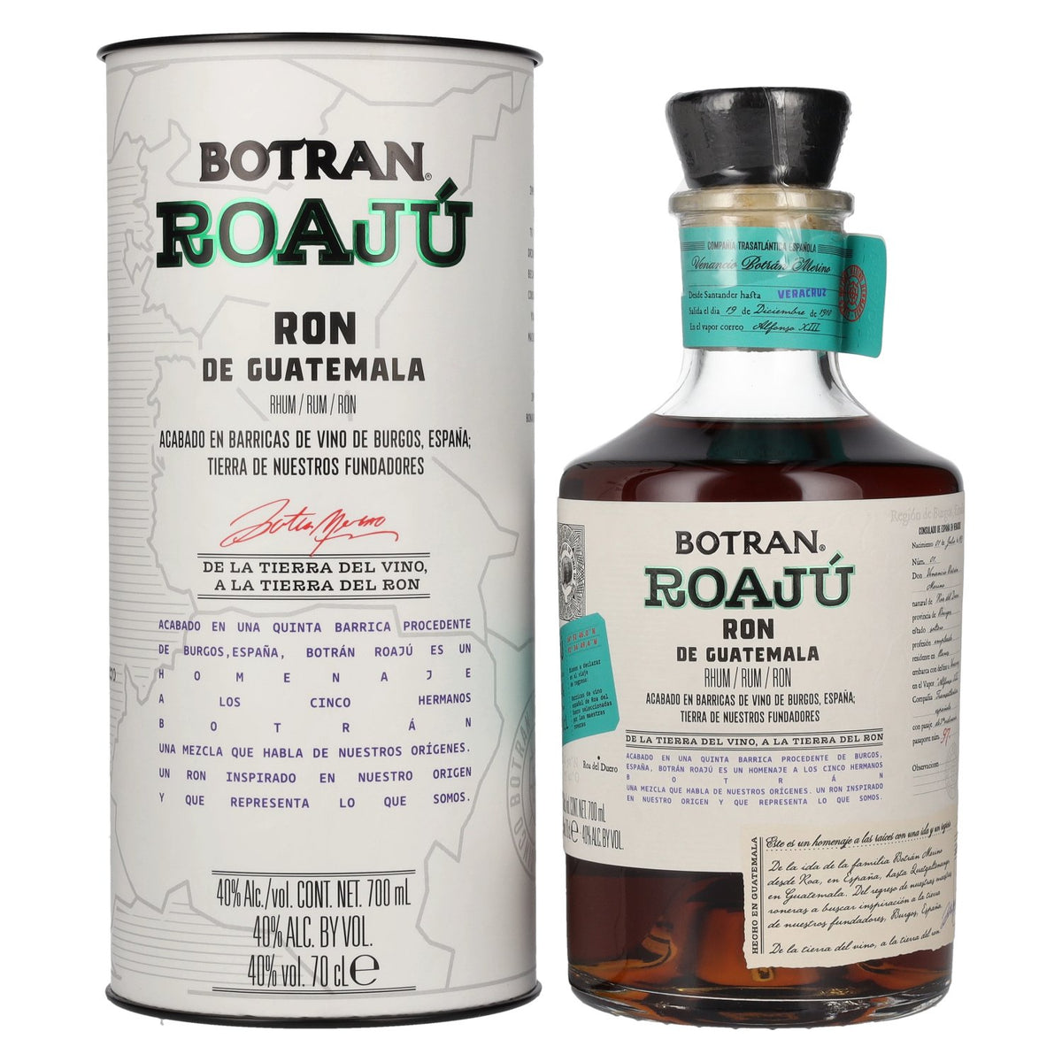 Botran ROAJÚ Ron de Guatemala Rum 40% Vol. 0,7l in gift box