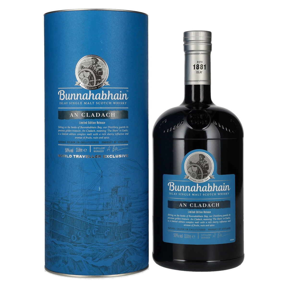 Bunnahabhain AN CLADACH Islay Single Malt Scotch Whisky Limited Edition Release 50% Vol. 1l en boîte cadeau