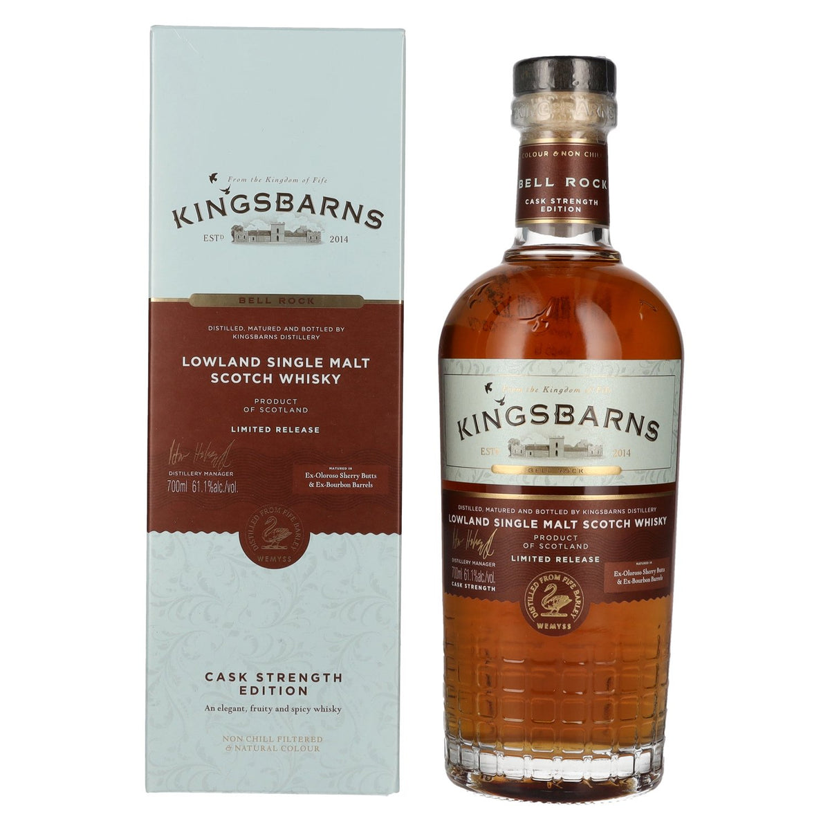 Kingsbarns BELL ROCK Lowland Single Malt Scotch, Cask Strength 61.1% ABV, 0.7l, in a gift box