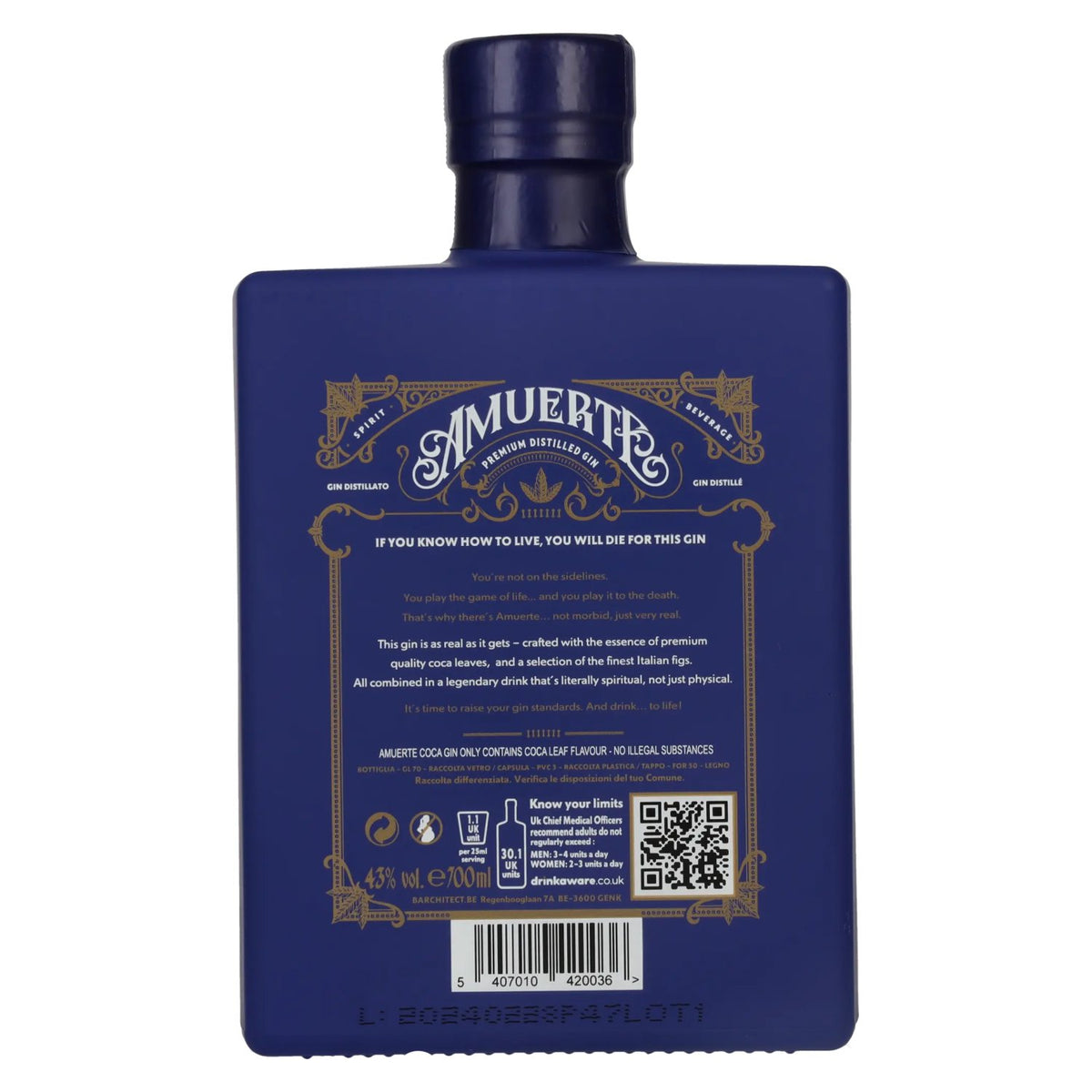 Amuerte COCA Gin - Blue Editie 43% Vol. 0,7l