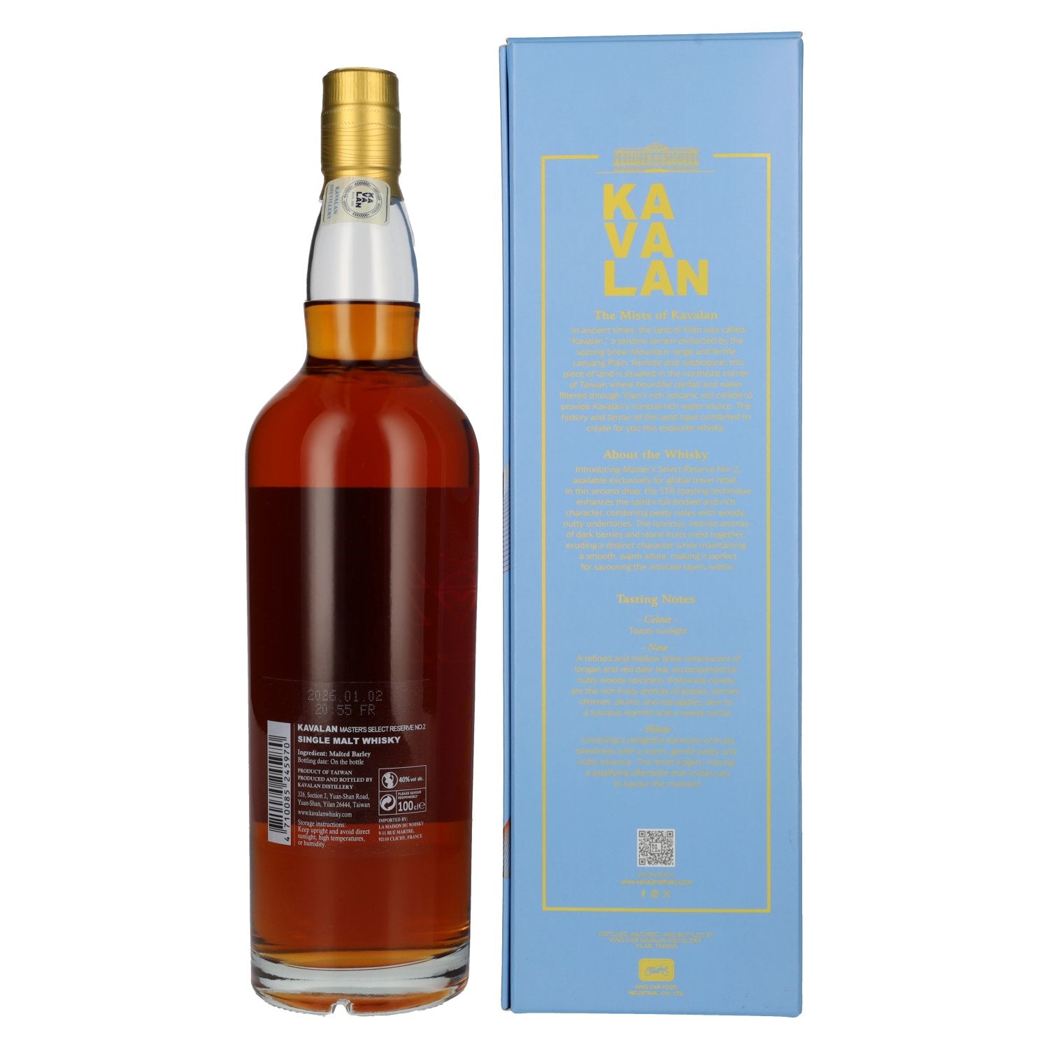 Kavalan Master's Select Reserve N°2 40% Vol. 1l in Geschenkbox