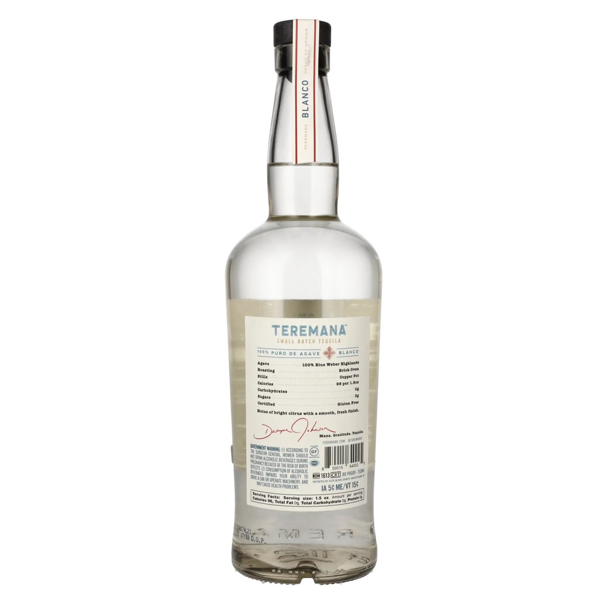 Teremana Tequila Blanco 100% agave Blue Weber 40% vol. 0,7 l